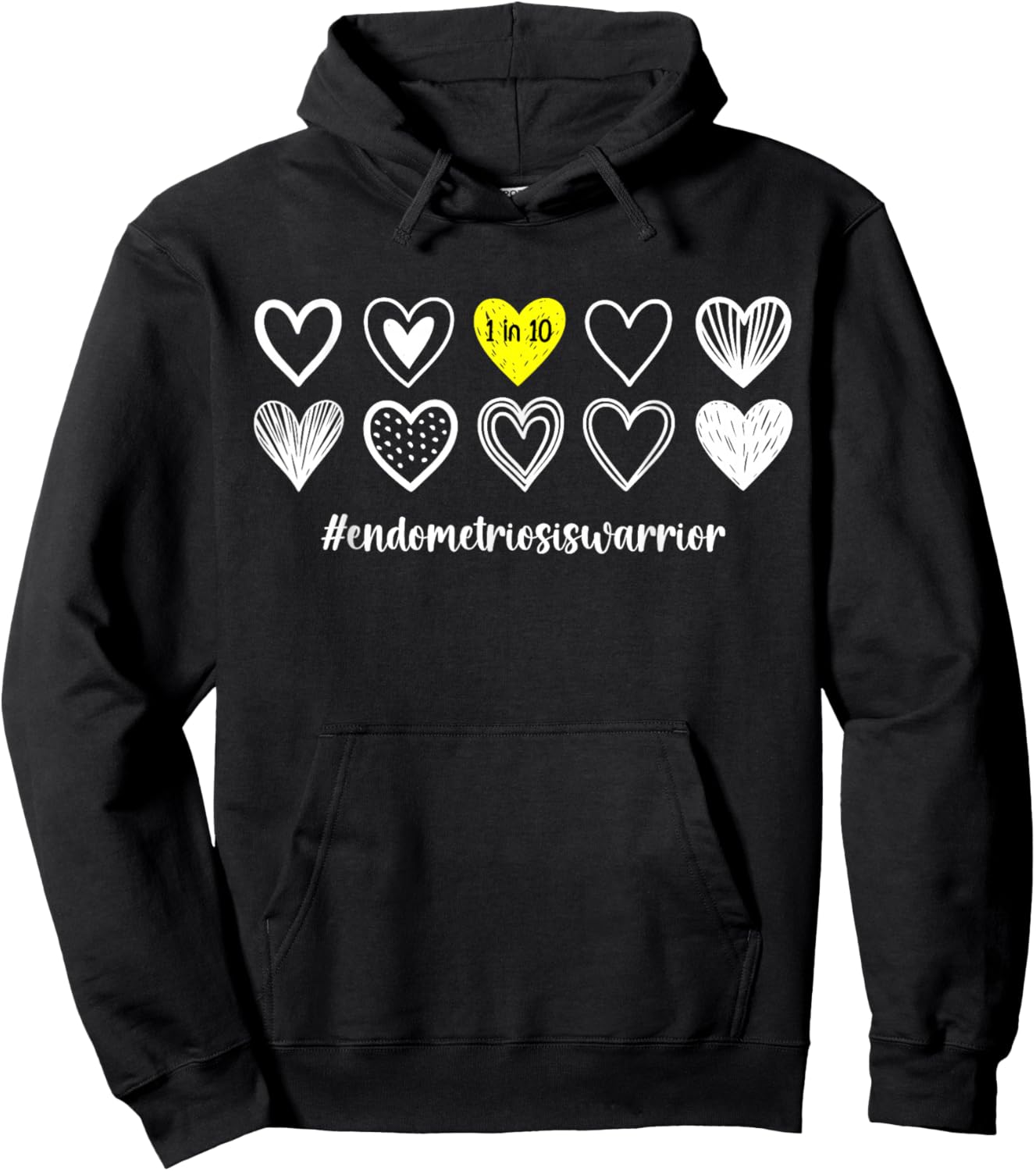 1 in 10 Endometriosis Warrior Endo Awareness Month Hoodie - Hoodie | Black
