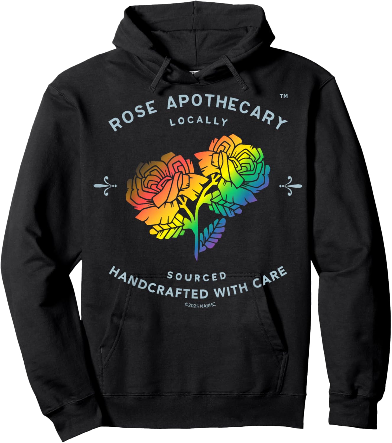Schitt's Creek Apothecary Rainbow Roses Pride Retro Hoodie - Hoodie | Black
