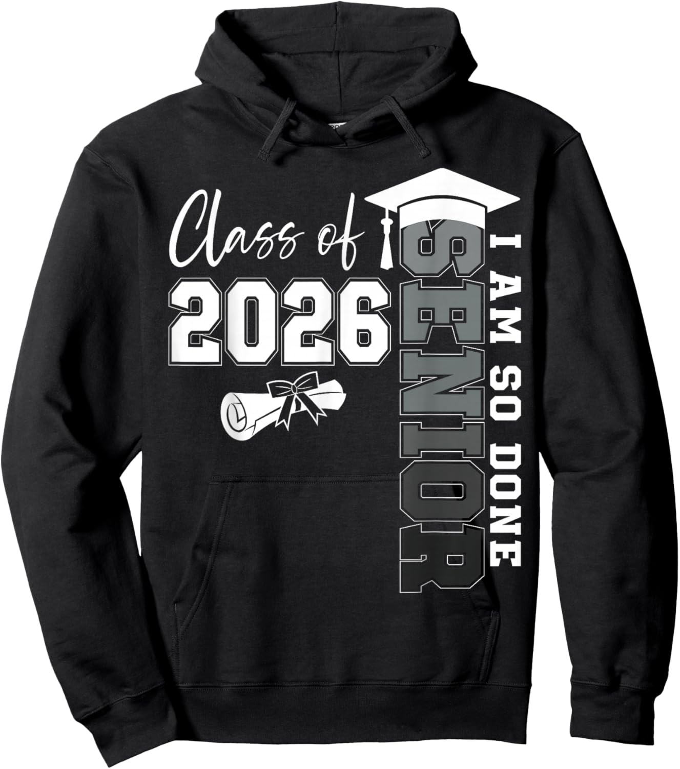 Class of 2026 Senior 2026 Graduation Decoration Men Senior Hoodie - Hoodie | Black