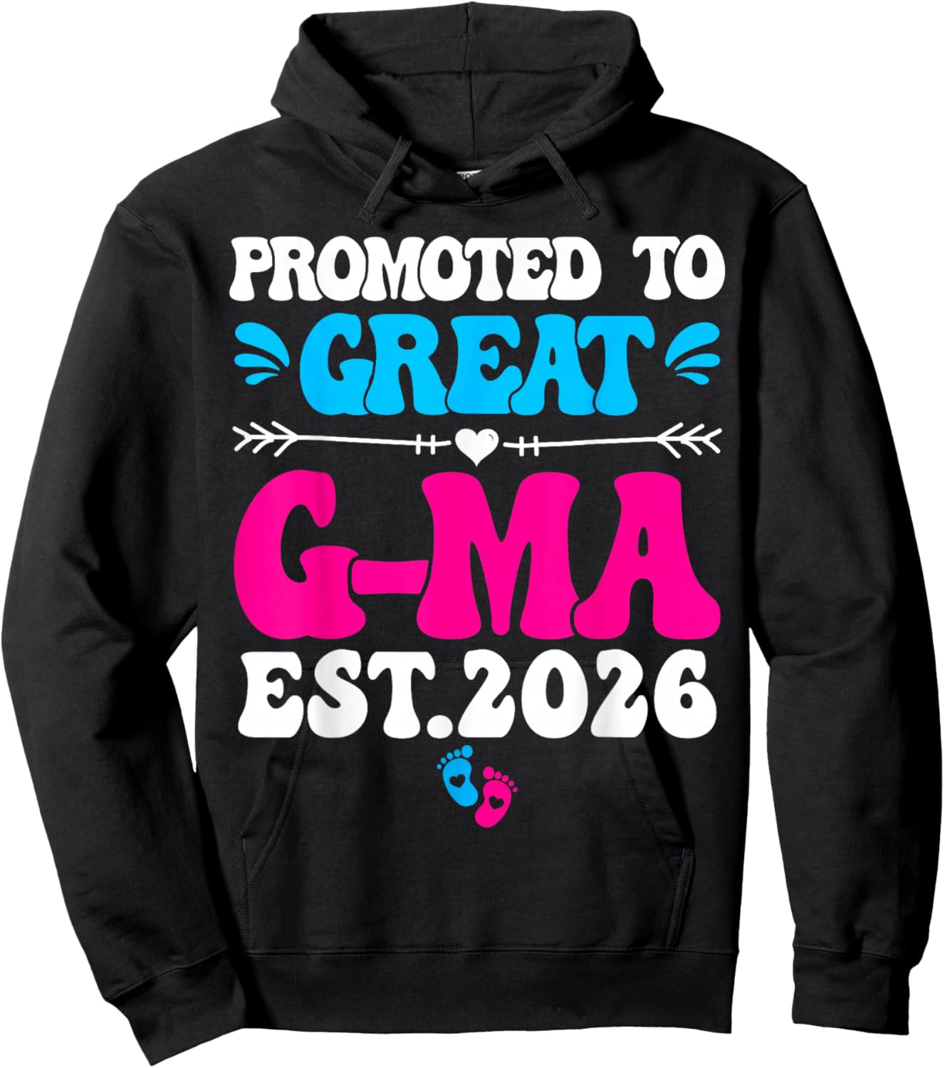 Promoted to Grandma est. 2026 Grandparents Baby Announcement Hoodie - Hoodie | Black