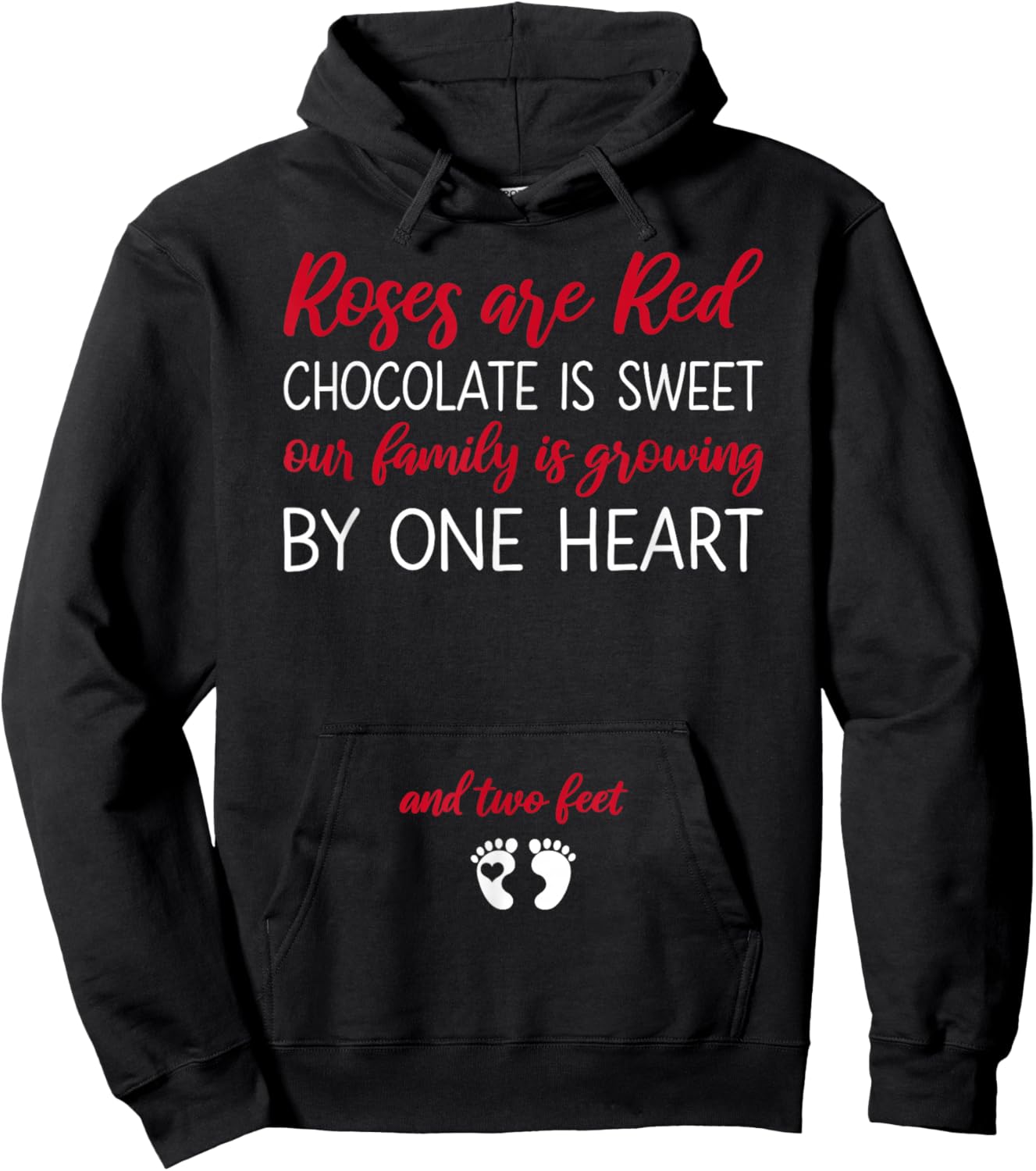 Pregnant Mom Valentine's Day Pregnancy Announcement Hoodie - Hoodie | Black