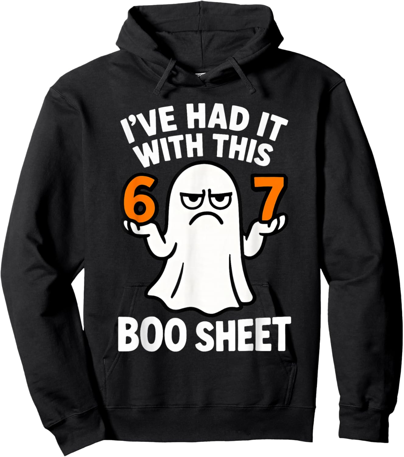 67 Meme Halloween Costume 6 7 Funny Boo Sheet Six Seven 6-7 Hoodie - Hoodie | Black