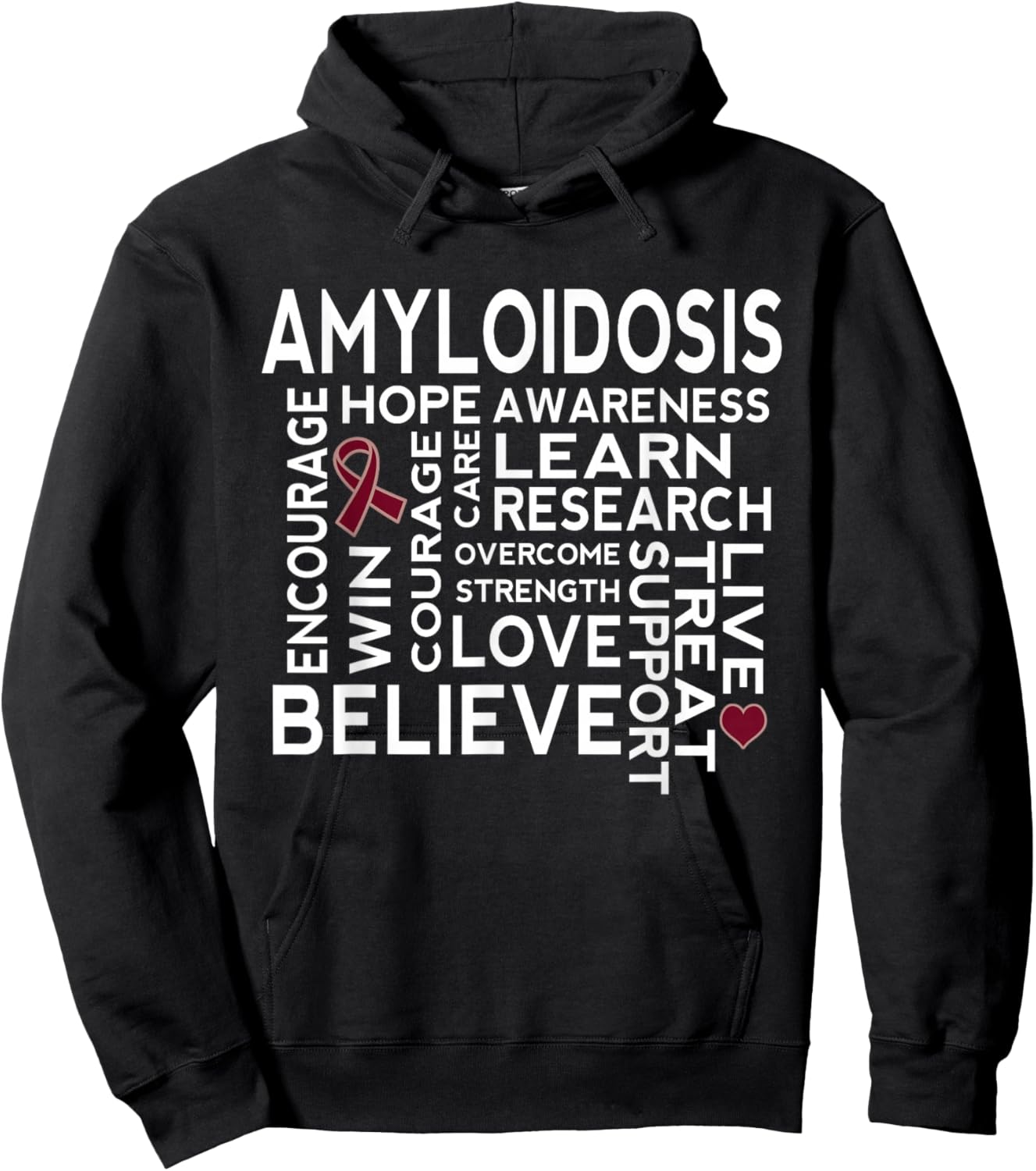 Amyloidosis Awareness Quote Hoodie - Hoodie | Black