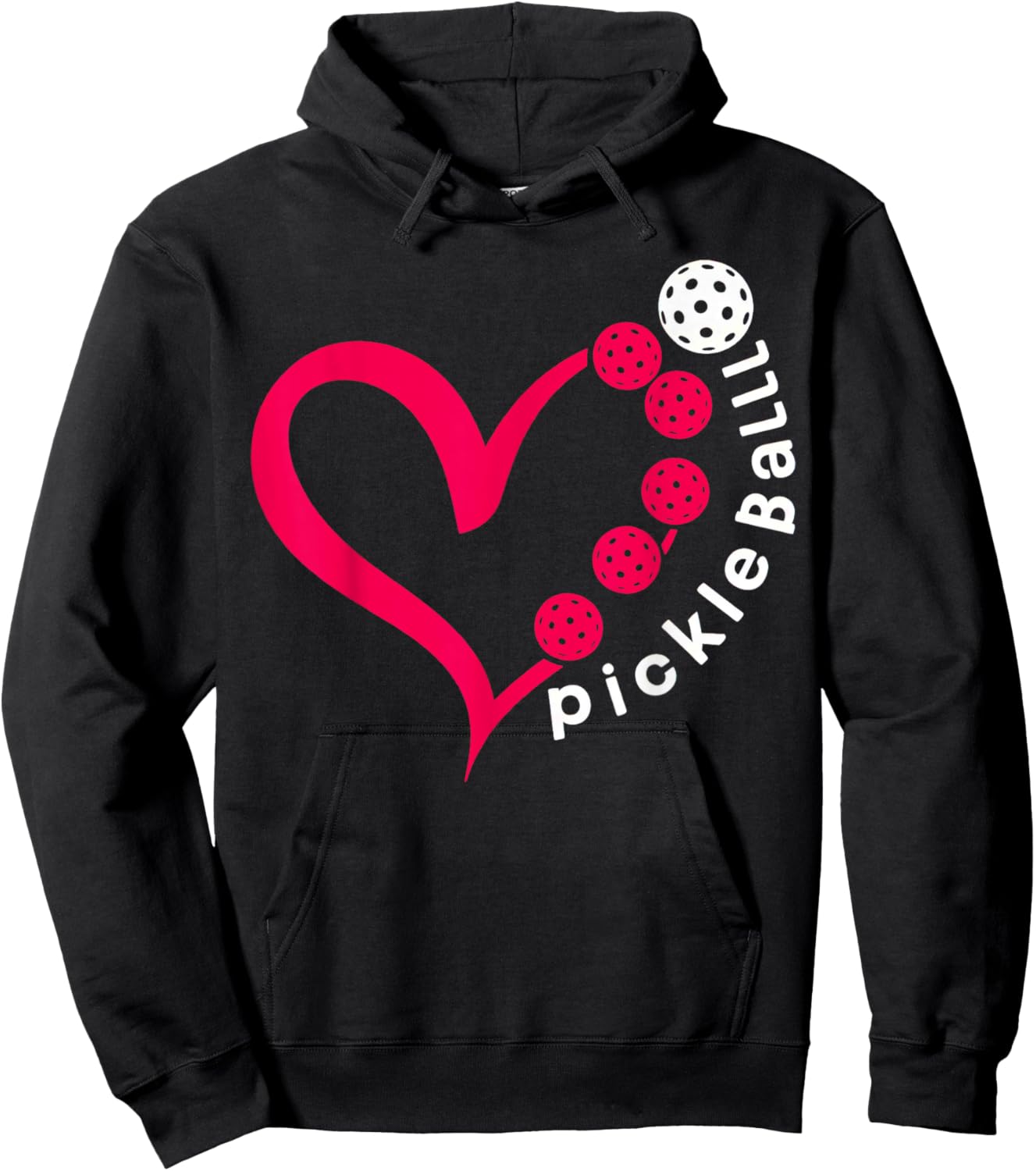 Pickleball Valentine - Heart Pickleball Lovers Hoodie - Hoodie | Black