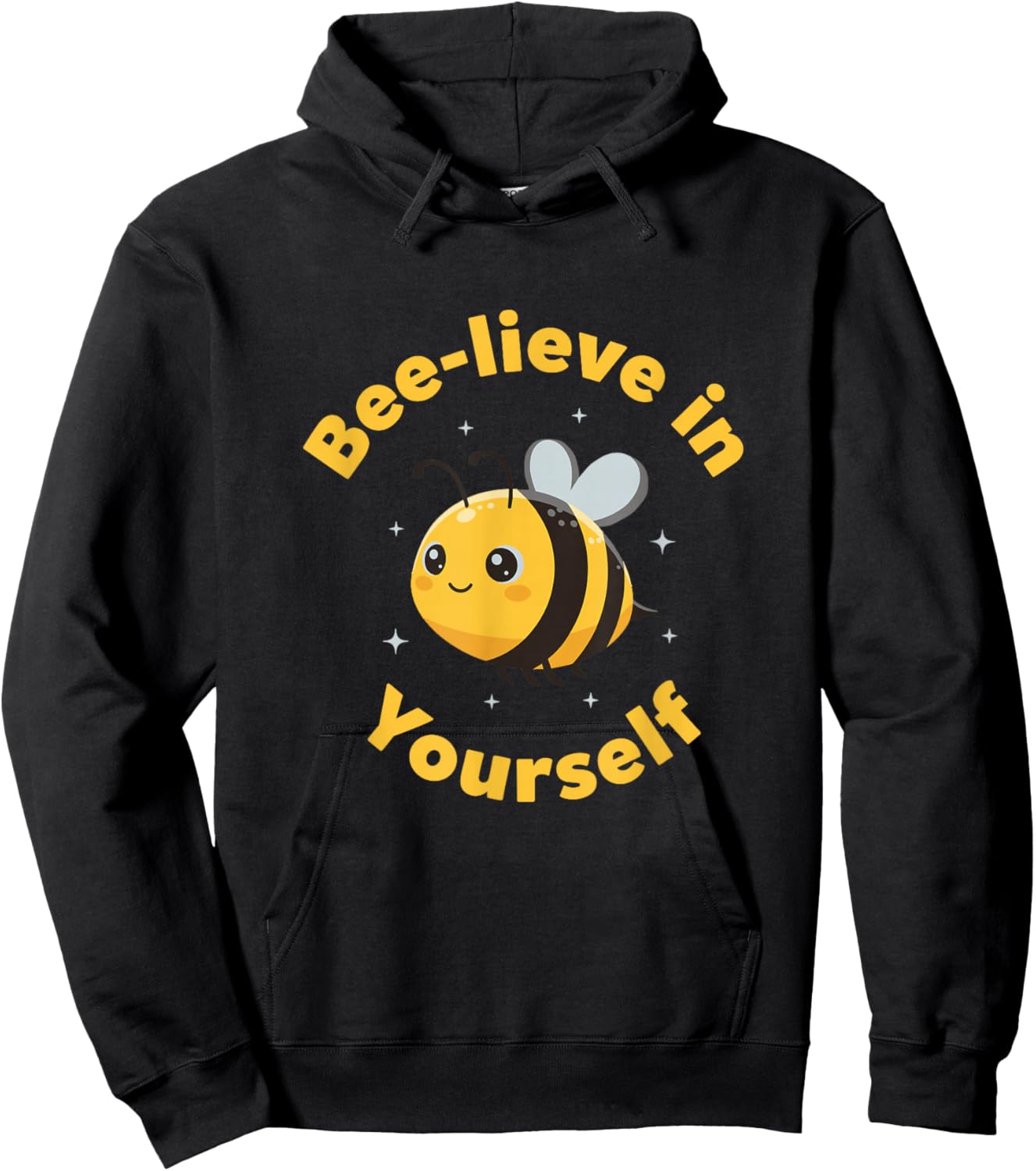 Bee Believe in Yourself Motivational Quote for Students Hoodie - Hoodie | Black
