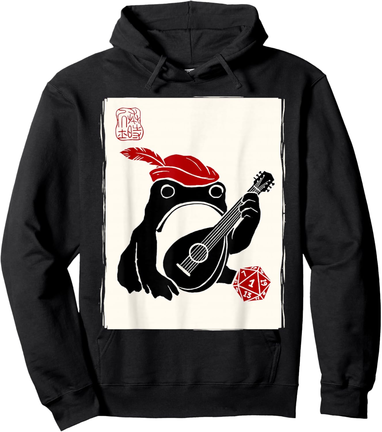 Grumpy Japanese Frog Bard Funny Board Games Hoodie - Hoodie | Black