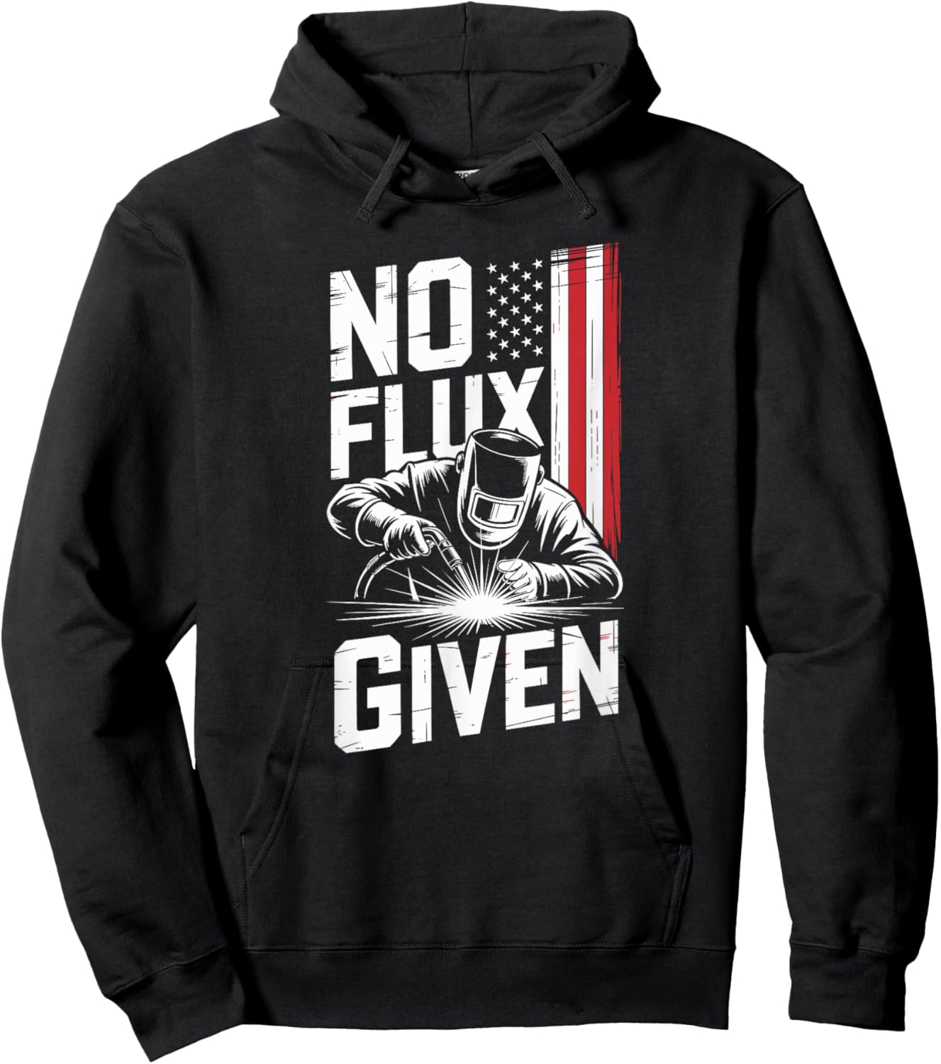 No Flux Given Vintage Slogan for American Welders Hoodie - Hoodie | Black