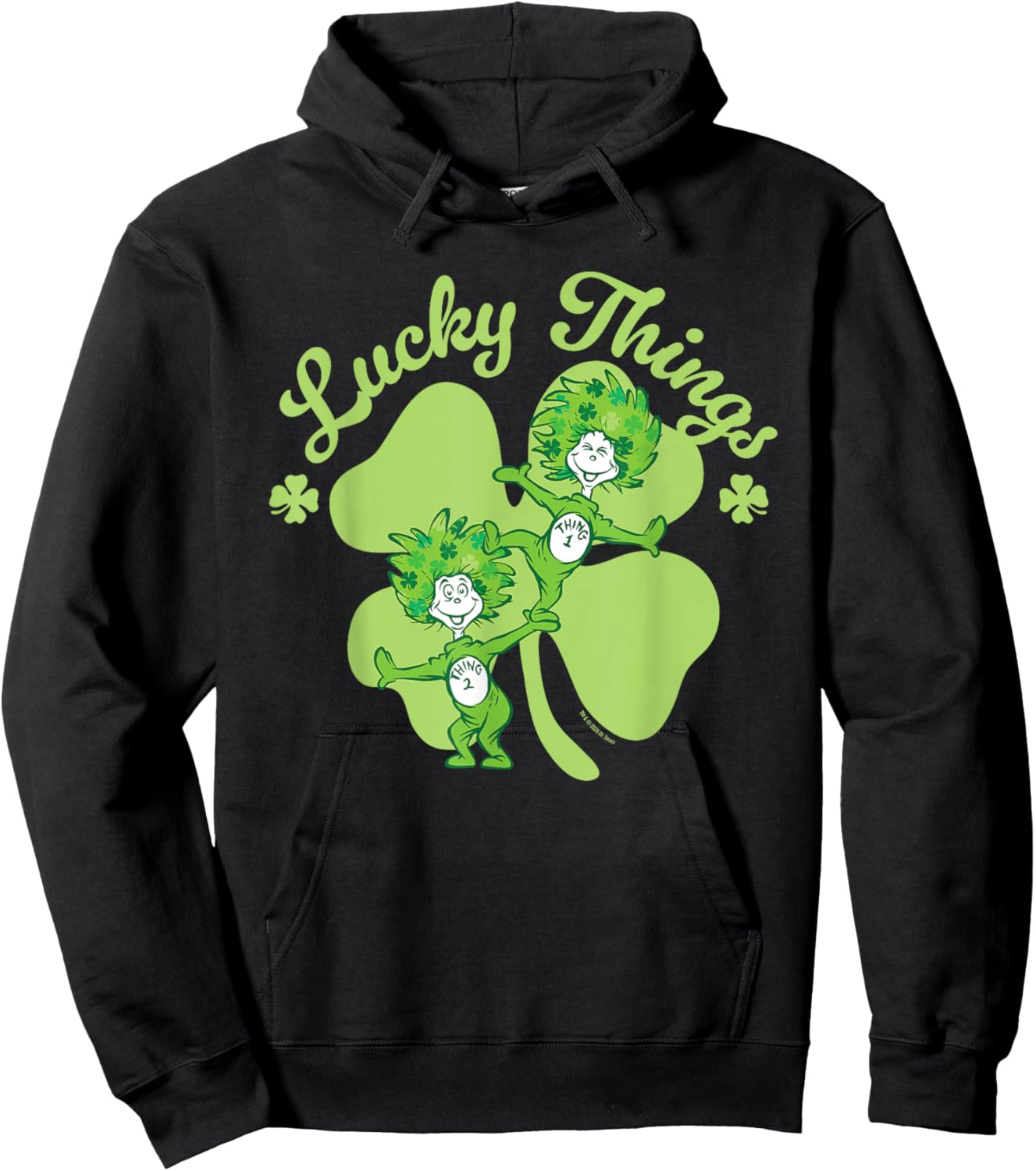 Dr. Seuss Thing 1, Thing 2 Lucky Things Officially Licensed Hoodie - Hoodie | Black