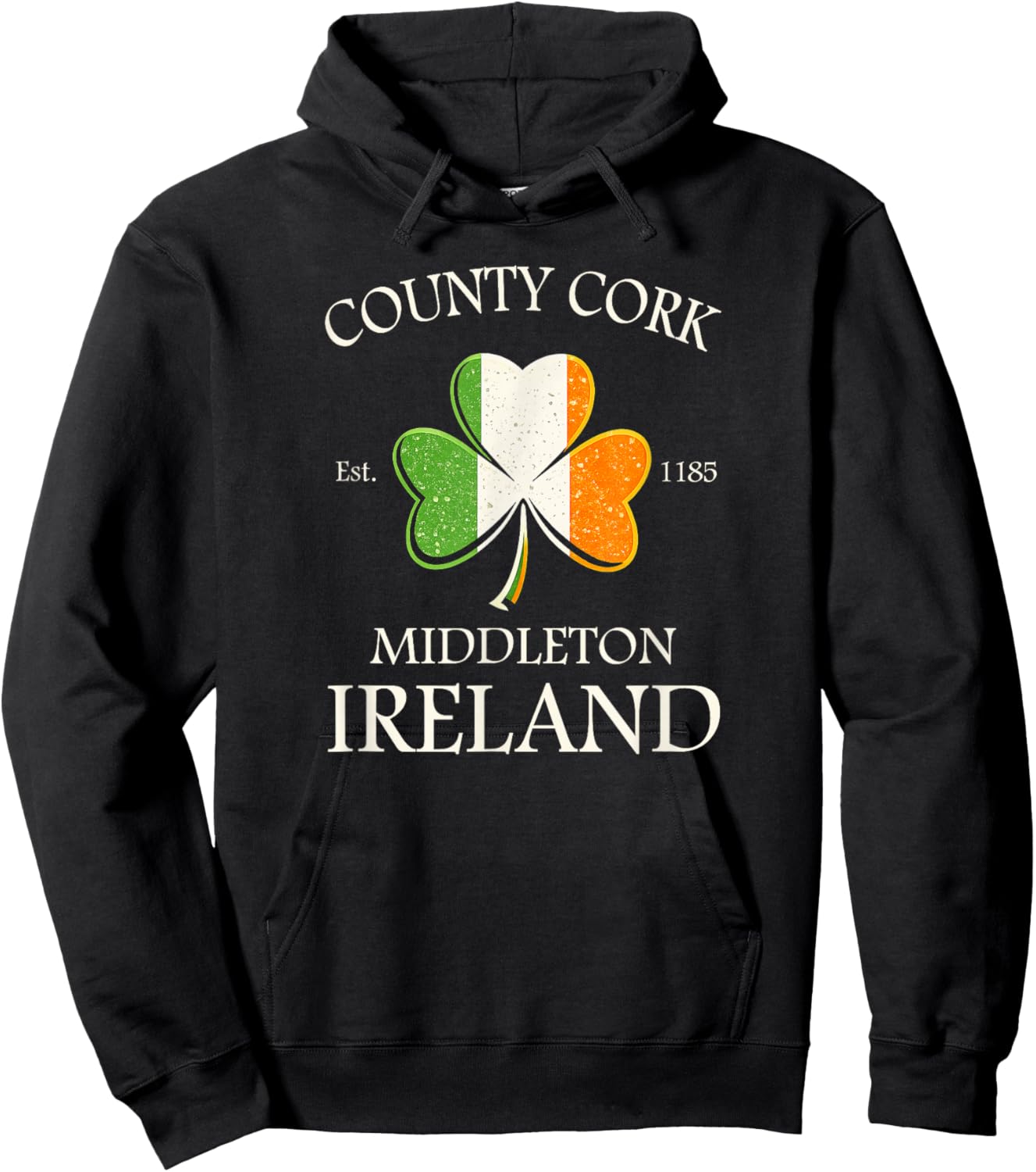 County Cork Ireland Est 1185 Shamrock St. Patrick’s Day Hoodie - Hoodie | Black