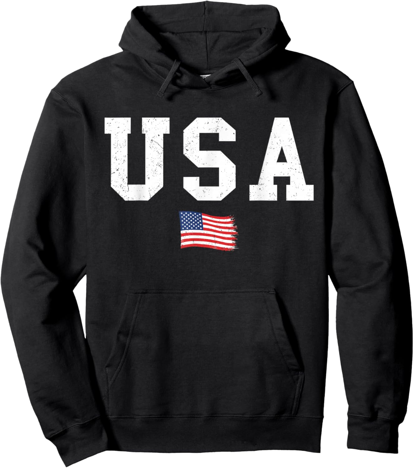 USA Flag Patriotic American Flag 4th of July Men USA Graphic Hoodie - Hoodie | Black