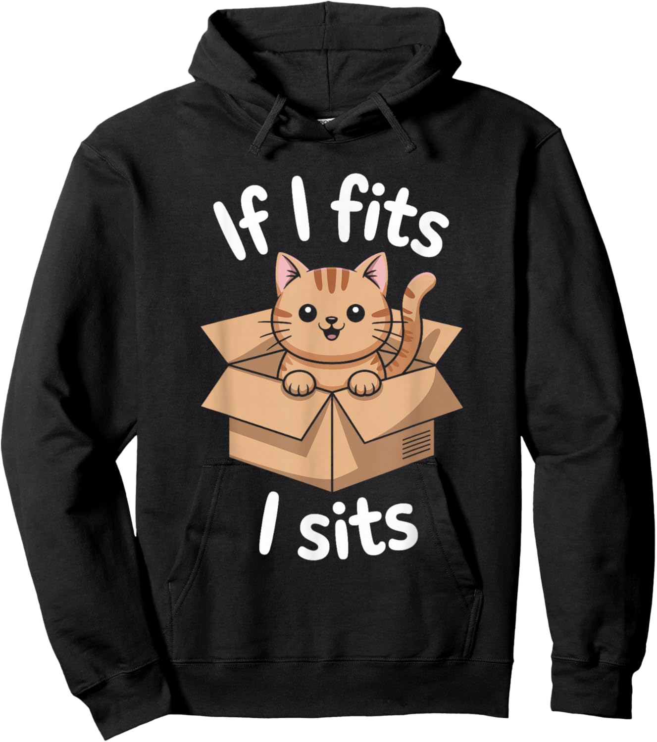 If I Fits I Sits Cat Hoodie - Hoodie | Black