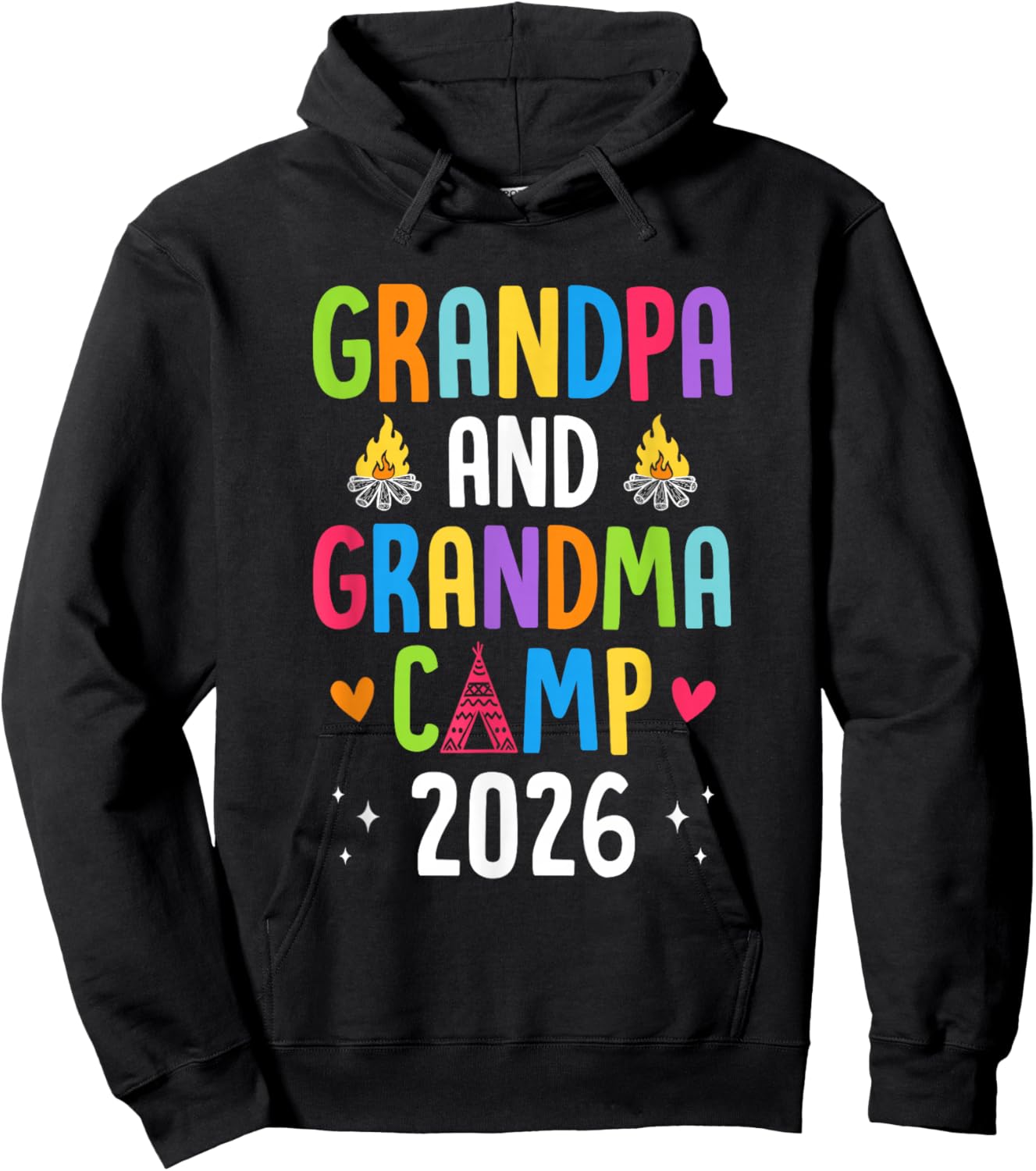 Grandparents Camp 2026 Cousins Summer Camping Vacation Hoodie - Hoodie | Black
