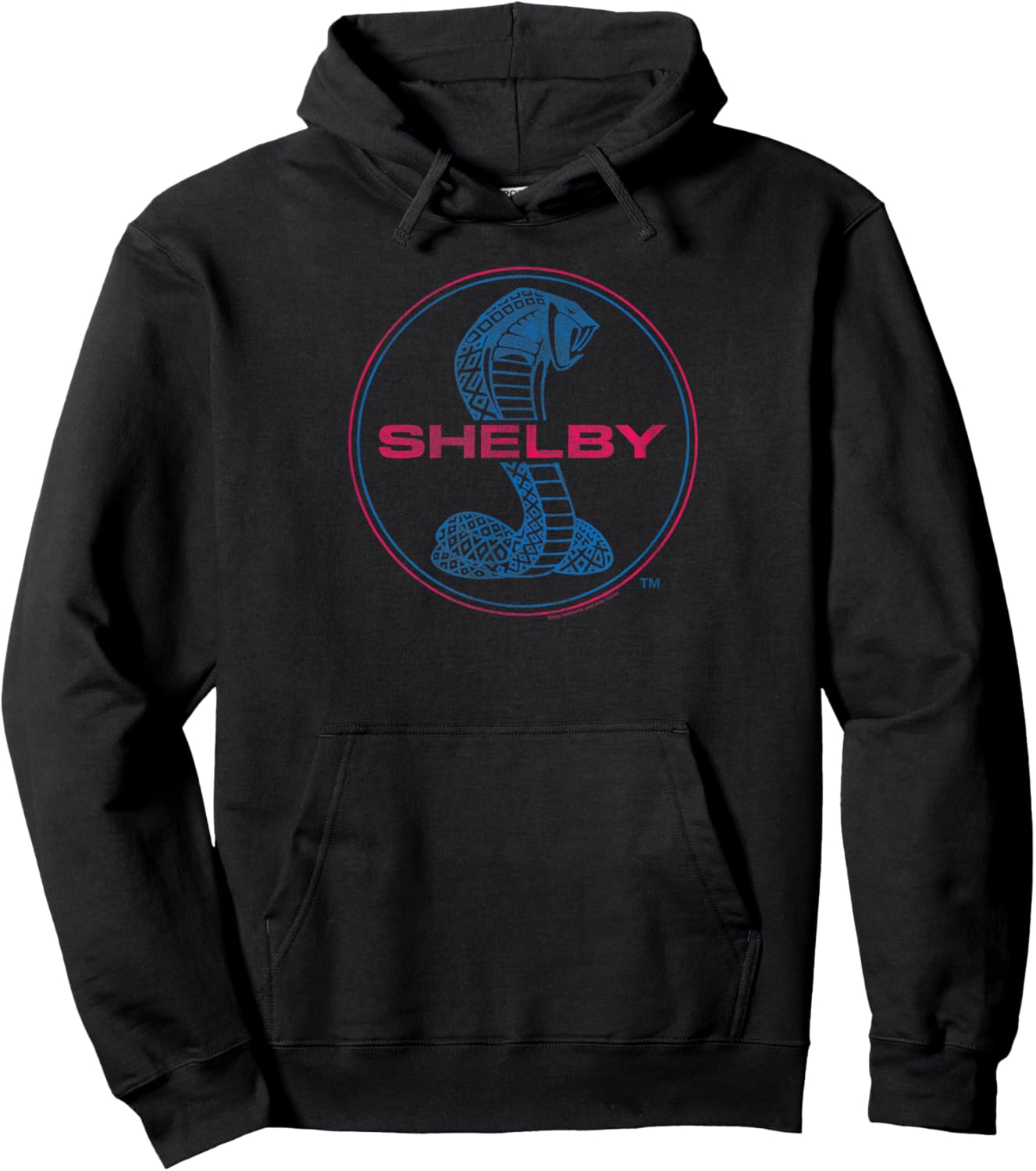 Shelby Distressed Shelby Cobra Round Logo Retro Sports Car Hoodie - Hoodie | Black