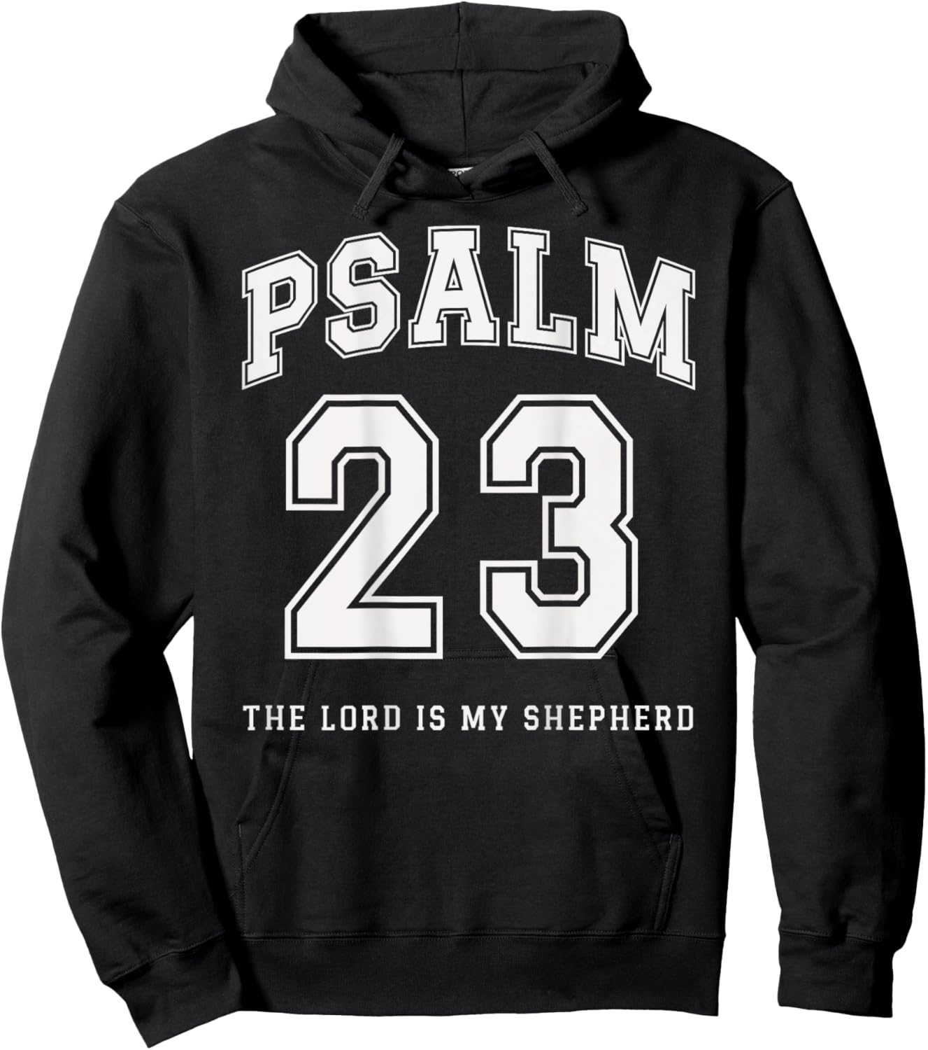 Psalm 23 Christian Varsity The Lord is My Shepherd Verse Hoodie - Hoodie | Black