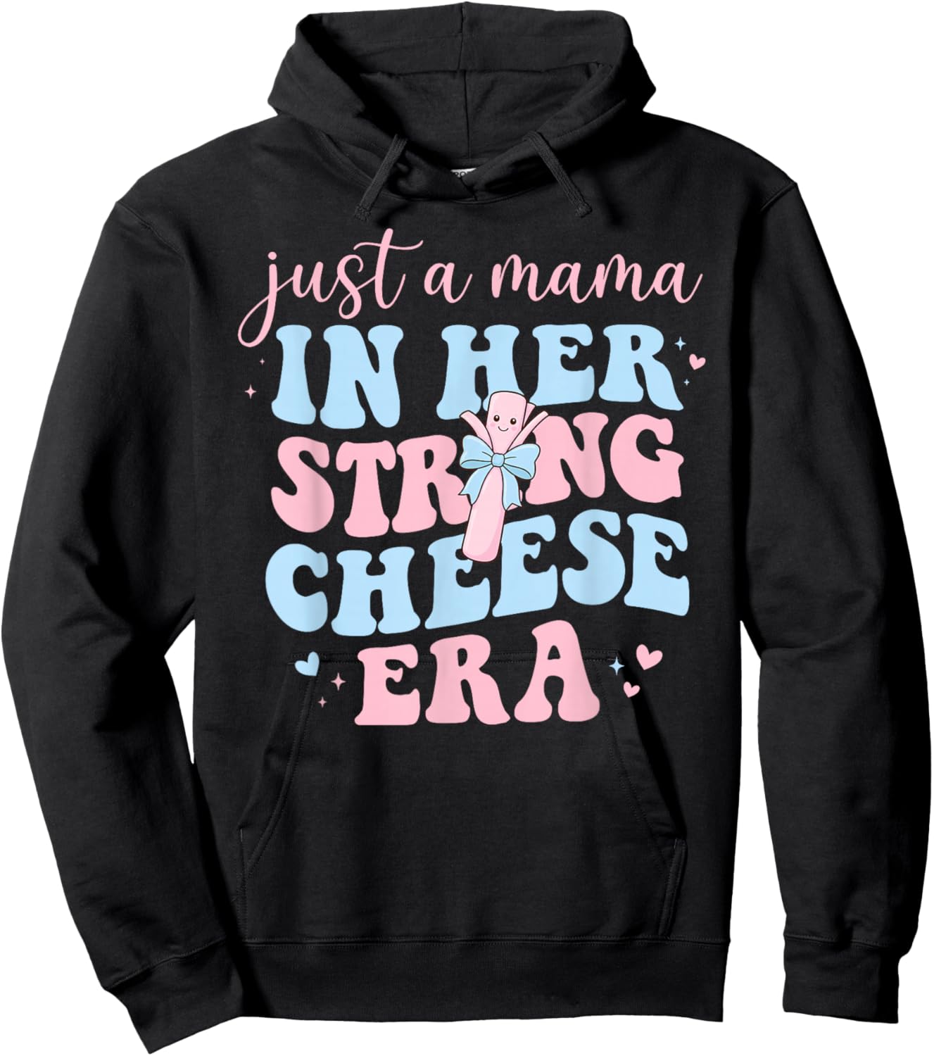 in My String Cheese Mama Era Mom Mothers Day Hoodie - Hoodie | Black
