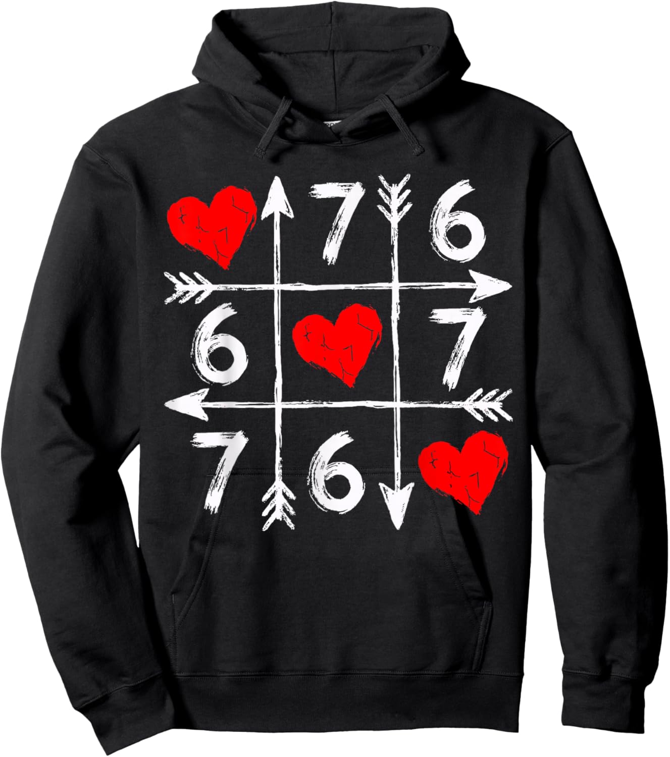 Valentine’s Day 67 Six Seven Meme Love 6 7 Heart Couple Hoodie - Hoodie | Black