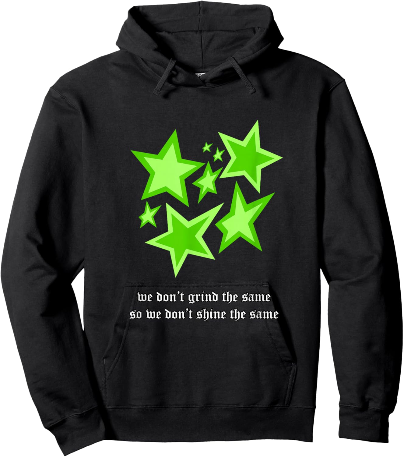 Green Color Shine Like Us Green Graphic Hoodie - Hoodie | Black