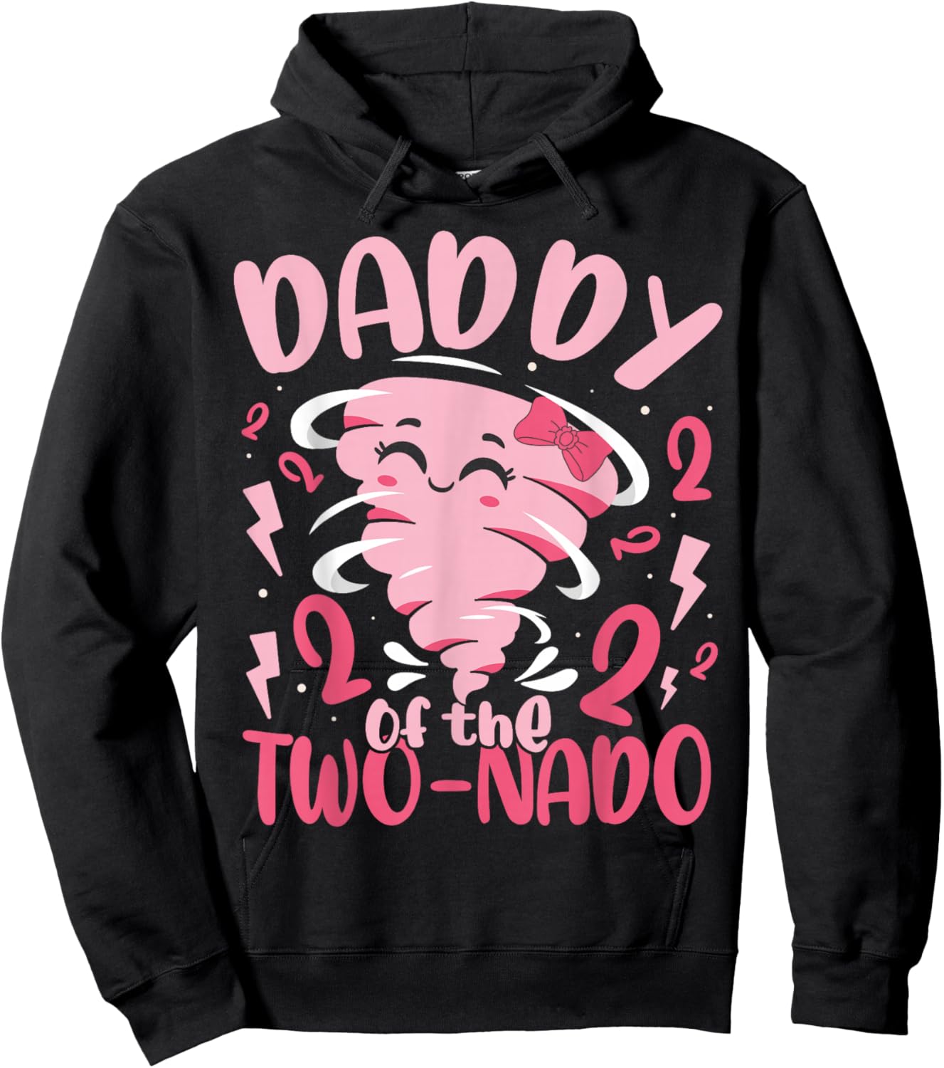 Daddy of The Two-nado Tornado Themed 2nd Birthday Party Kids Hoodie - Hoodie | Black