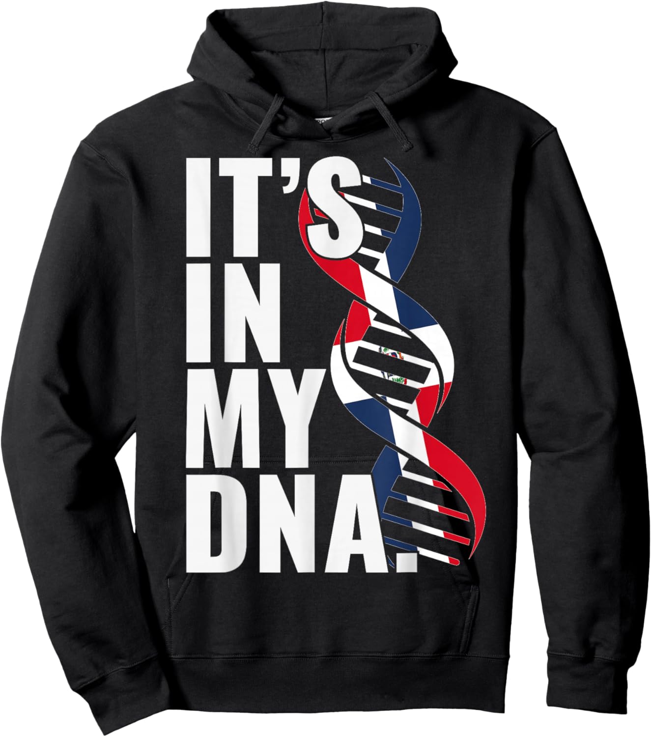 Dominican Republic Roots Flag Fingerprint Graphic Patriotic Hoodie - Hoodie | Black
