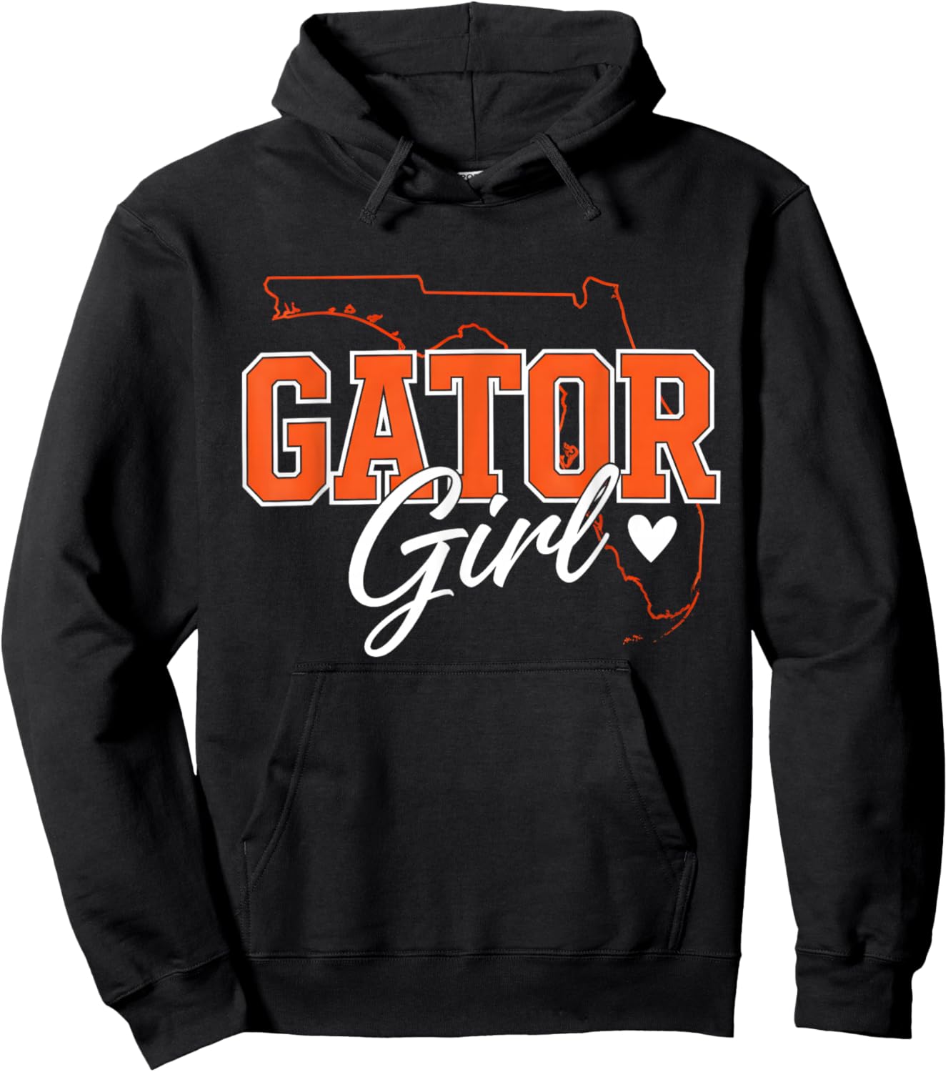 Gator Girl Florida Map Heart Gators Pride College Souvenir Hoodie - Hoodie | Black