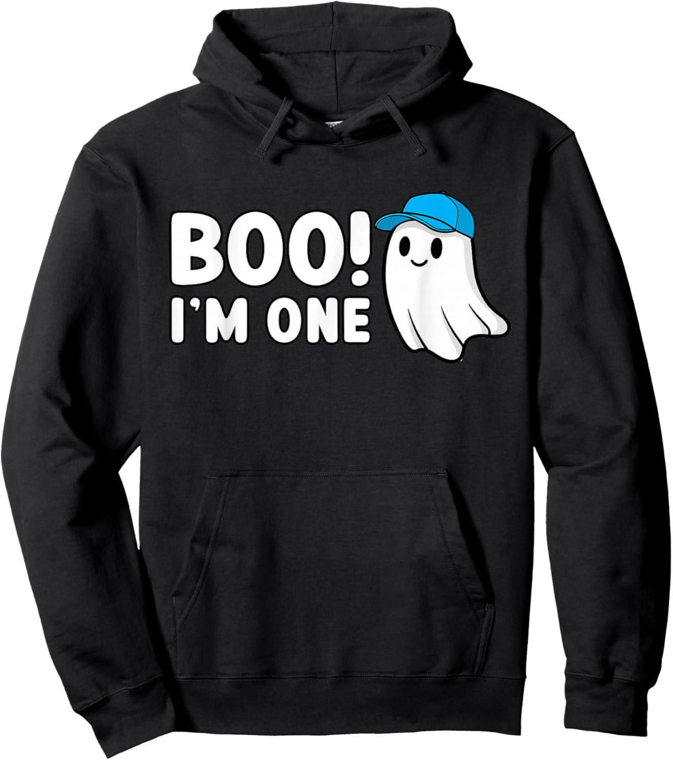 Boo Im One 1st Birthday 1 Year Old Boy Ghost Cute Halloween Hoodie - Hoodie | Black