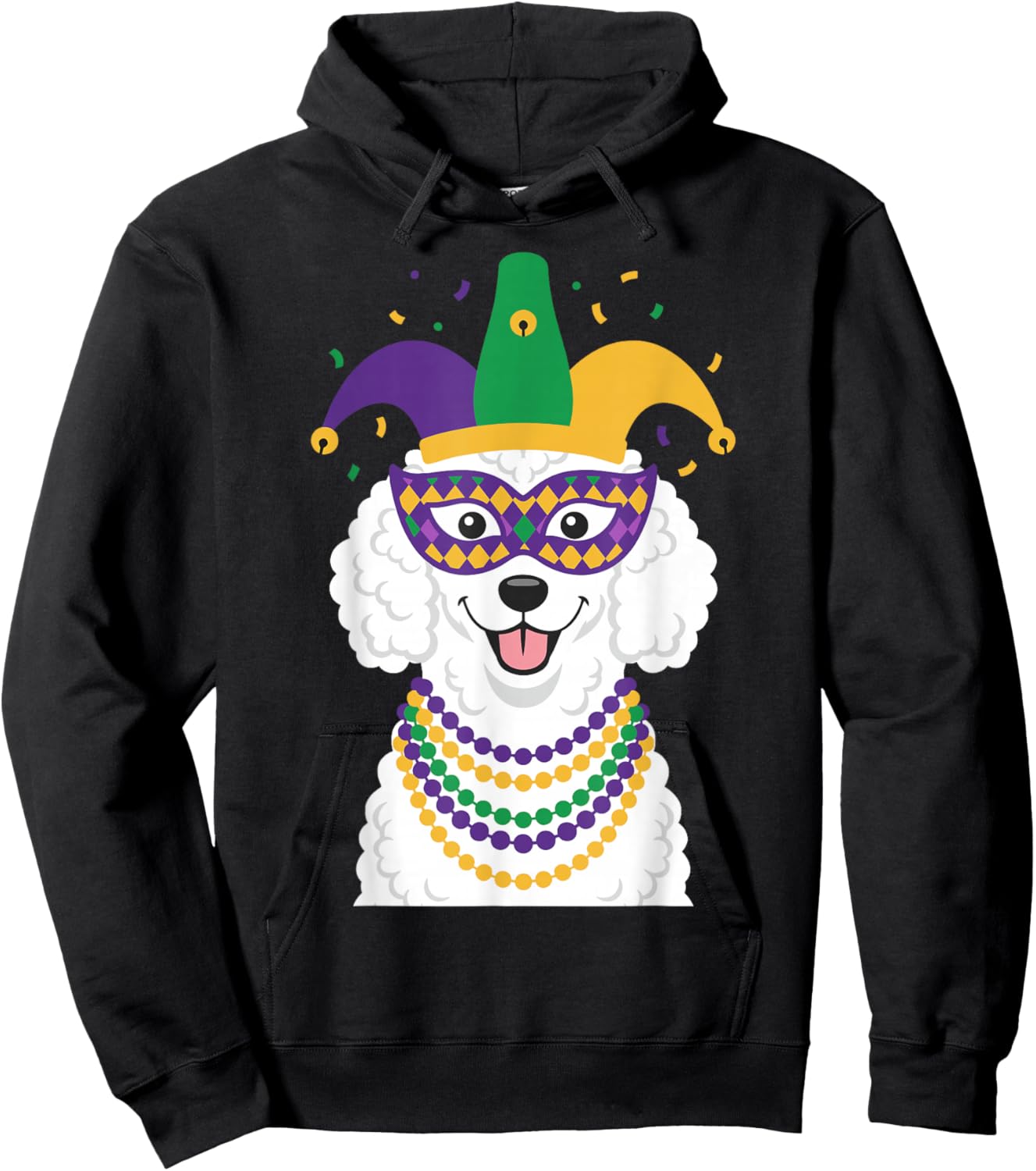Poodle Dog Lover Cute Mardi Gras Costume Apparel Hoodie - Hoodie | Black