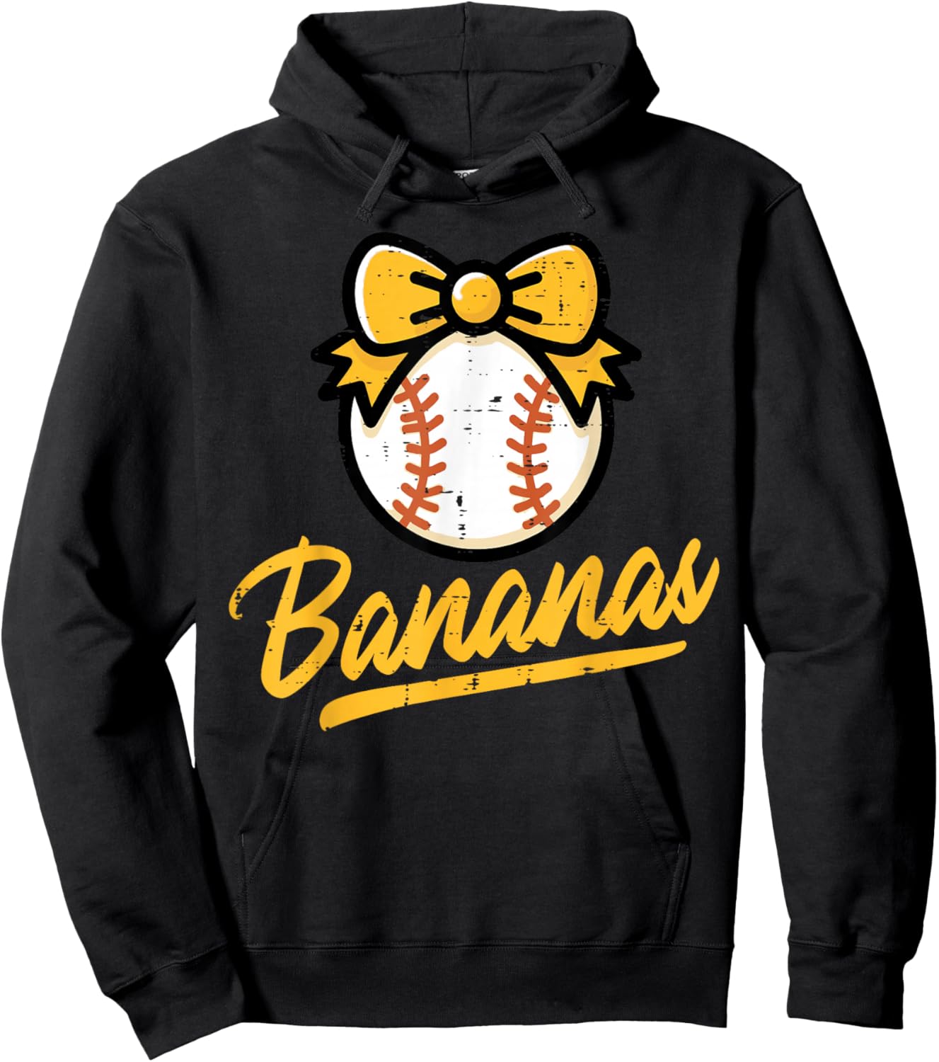 Banana Coquette Bow Cute Girls Kids Women Hoodie - Hoodie | Black