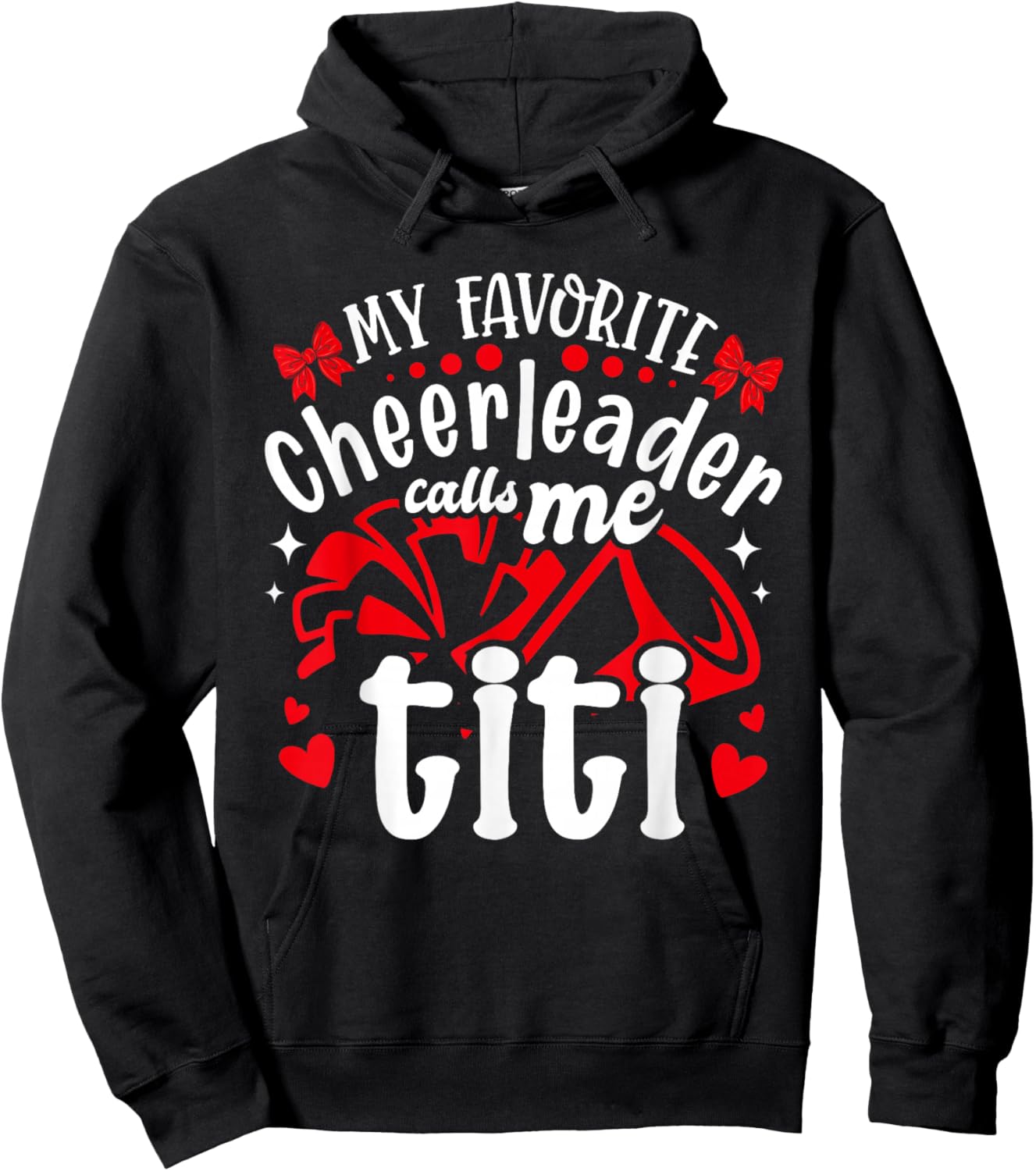 My Favorite Cheerleader Calls Me Titi Valentine's Day Hoodie - Hoodie | Black