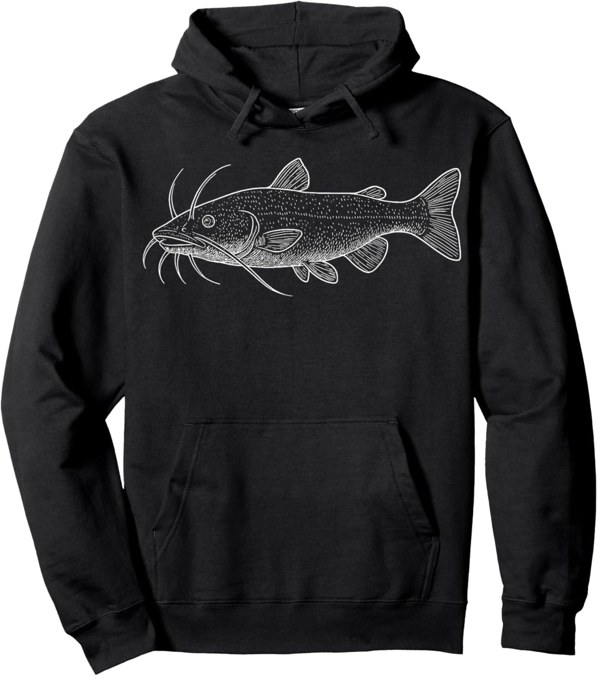 Catfish Illustration Fishing Fisher Hoodie - Hoodie | Black