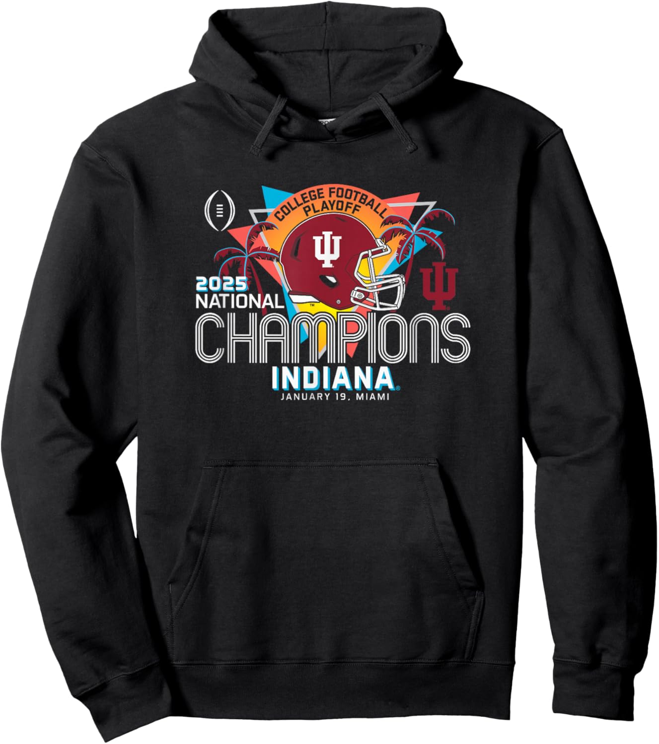 Indiana Hoosiers National Champs 2025 Football CFP Score Hoodie - Hoodie | Black