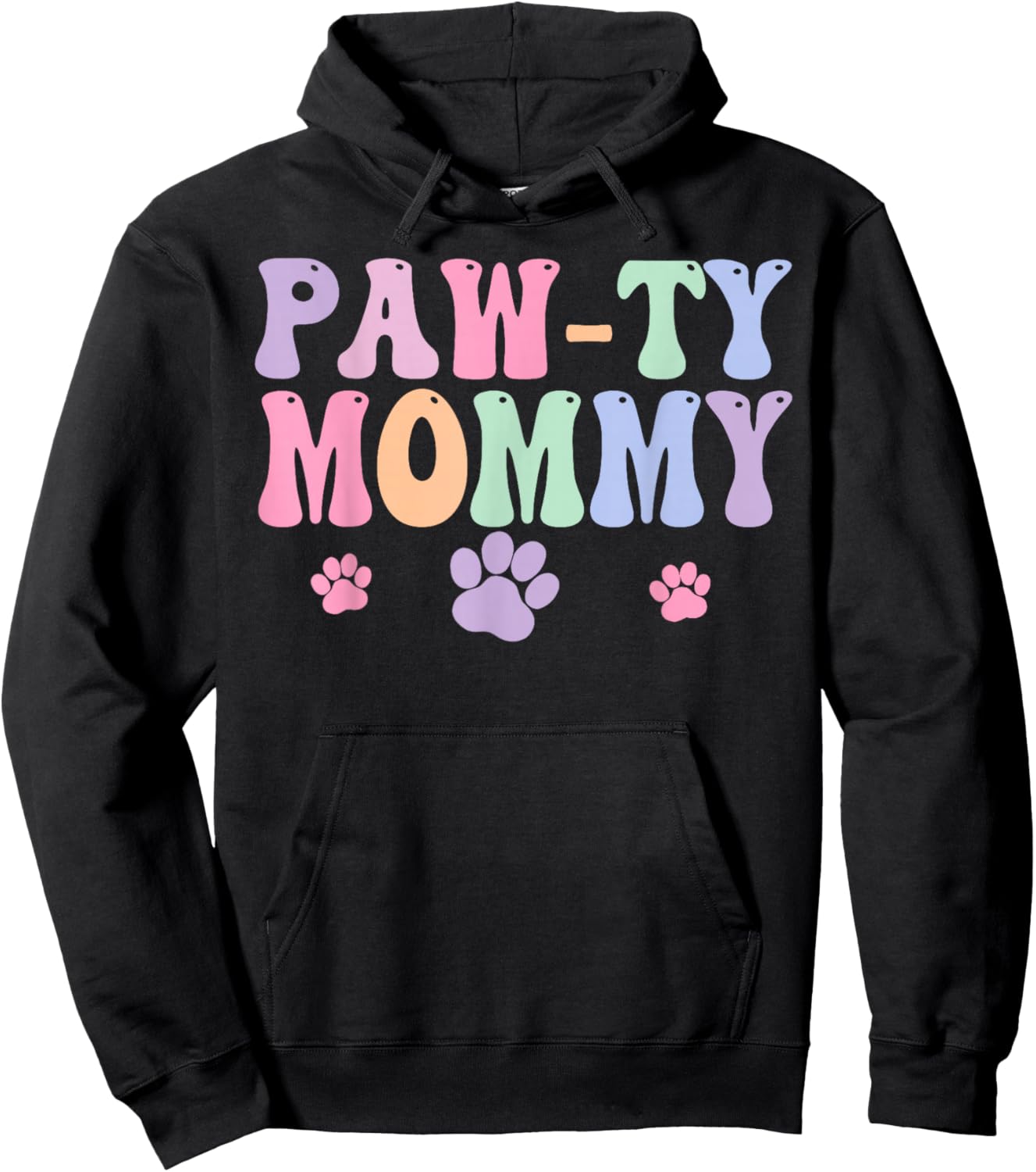 Let's Pawty Girl Mommy Puppy Dog Party Birthday Girl Family Hoodie - Hoodie | Black