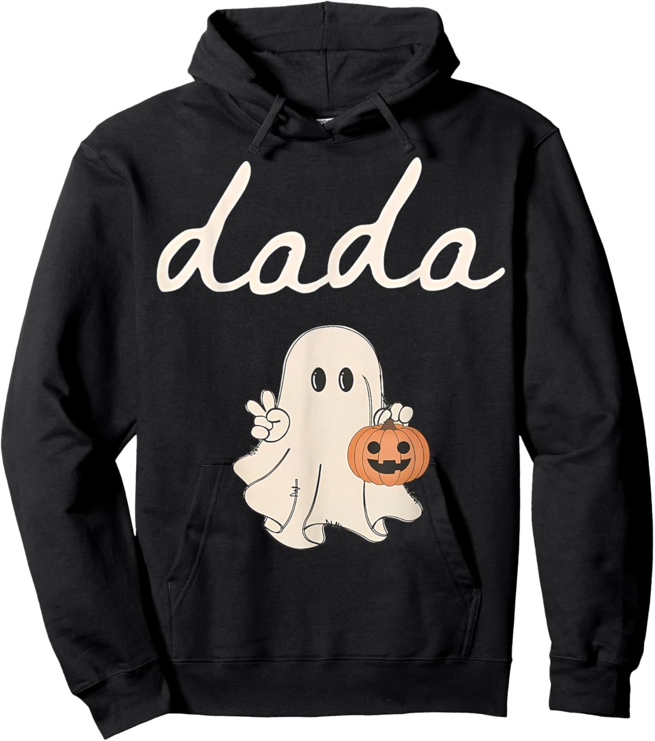 Dada Ghost Boo One Spooky Dad First Halloween Birthday Boy Hoodie - Hoodie | Black