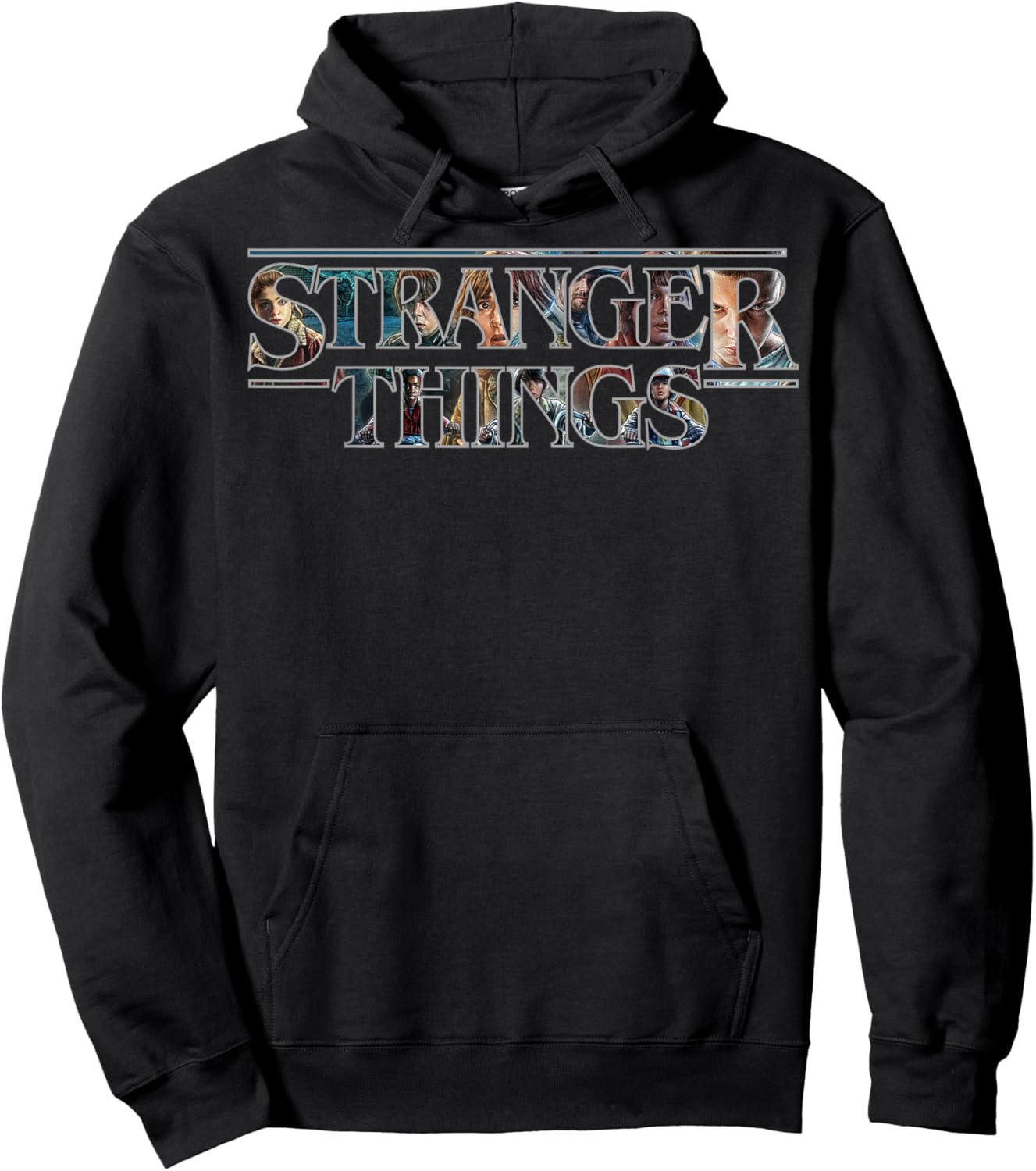 Stranger Things Character Classic Logo Hoodie - Hoodie | Black