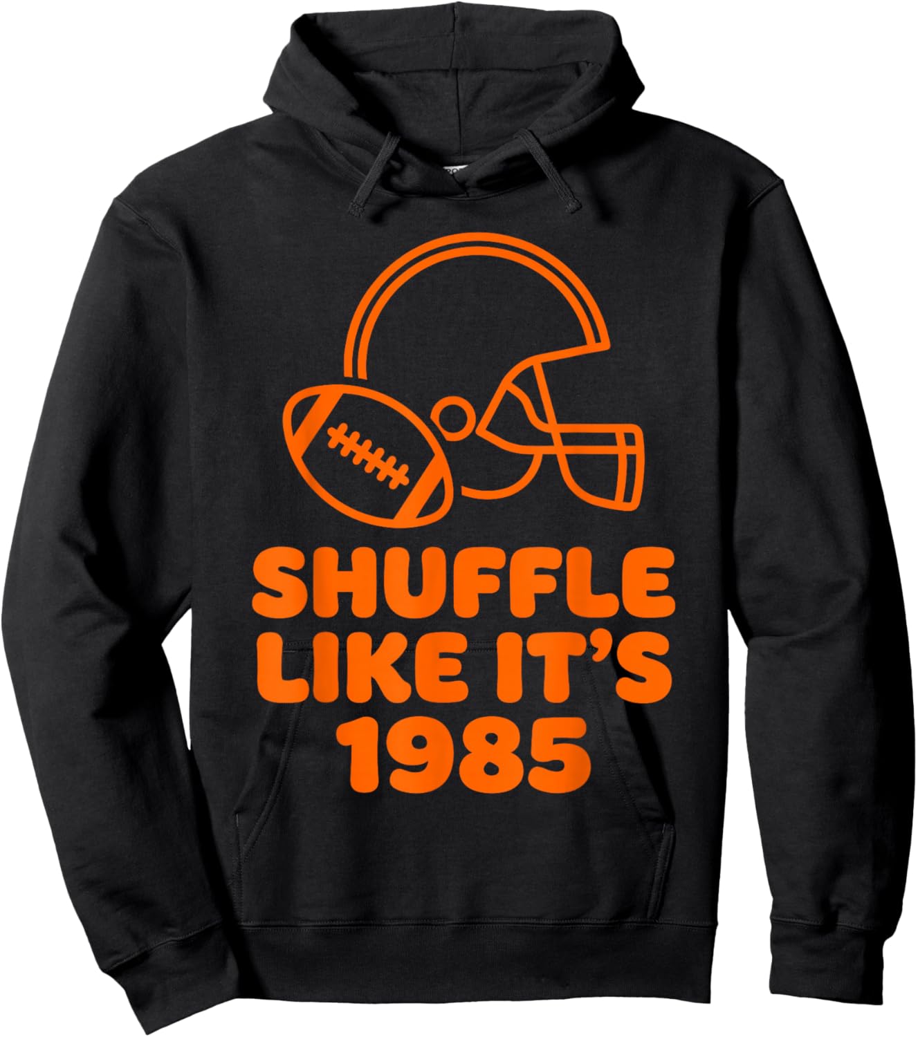 Shuffle Like It's 1985 Retro Football Helmet Fan Design Hoodie - Hoodie | Black