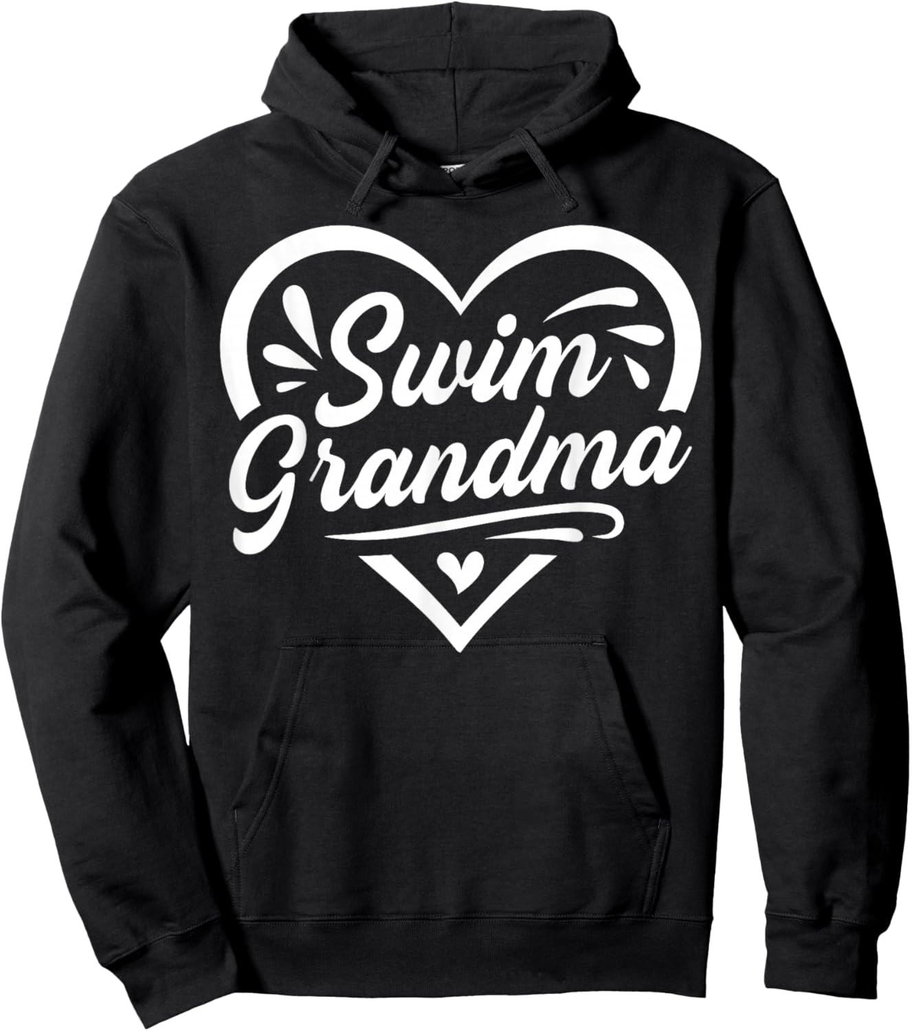 Cute Swim Grandma Heart Swimming Grandmother Hoodie - Hoodie | Black
