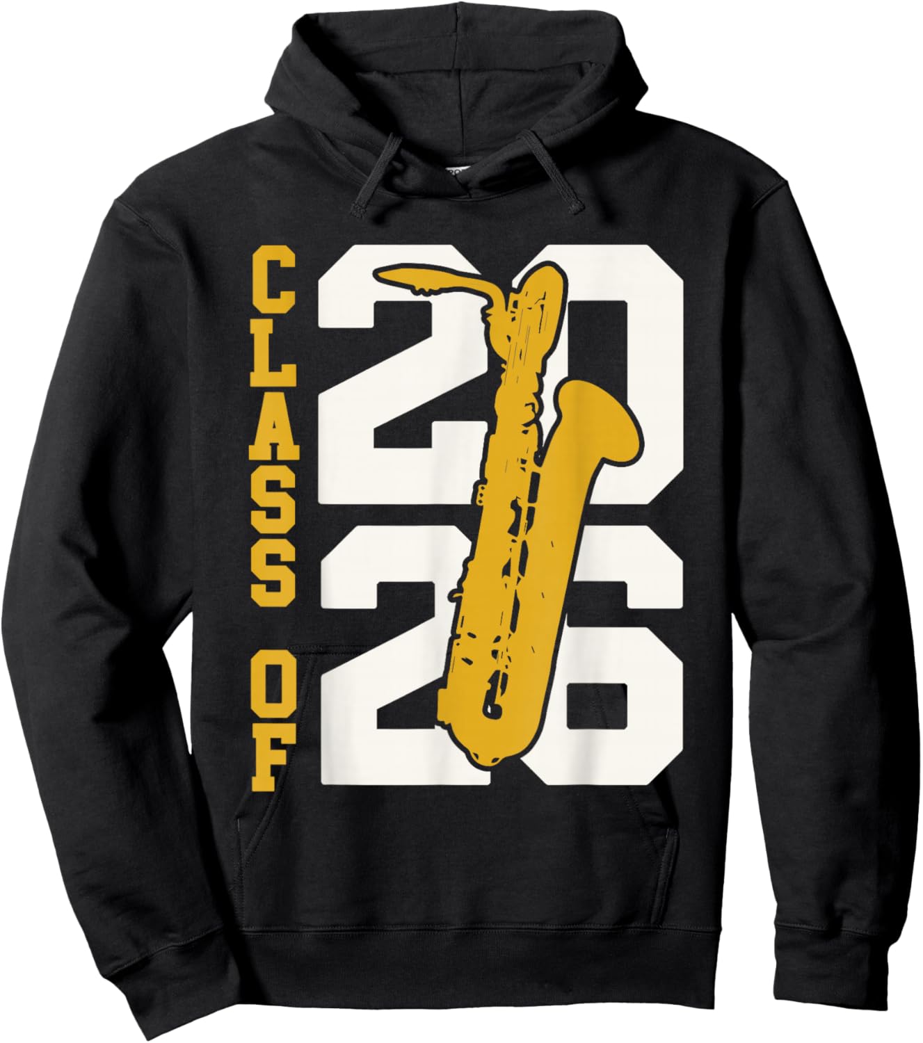 Class of 2026 Senior Bari Sax Baritone Saxophone Hoodie - Hoodie | Black