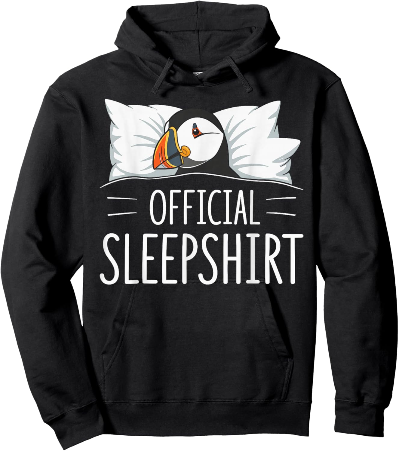Official Sleepshirt Sleeping Puffin Lovers Pajama Hoodie - Hoodie | Black