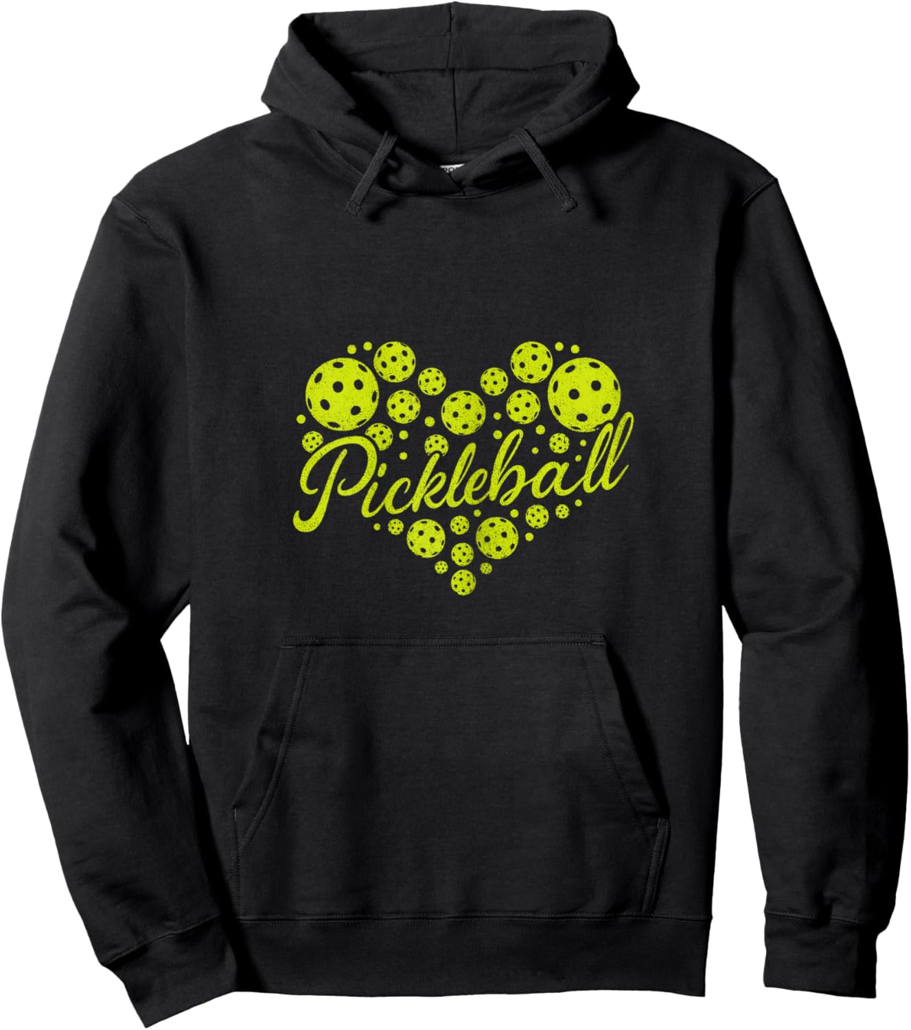 Pickleball Lovers Heart Ball Cute Women Girls Hoodie - Hoodie | Black