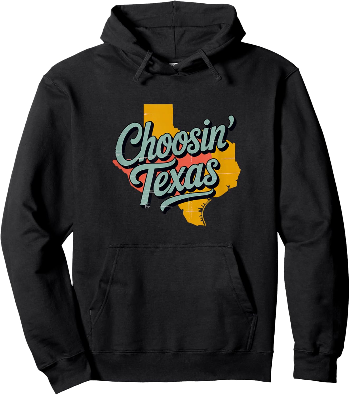 Choosin’ Texas Retro Lone Star State Country Music Hoodie - Hoodie | Black