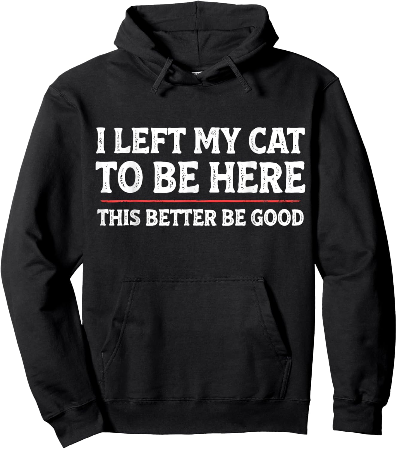 I Left My Cat to Be Here Funny Cat Dad Mom Hoodie - Hoodie | Black