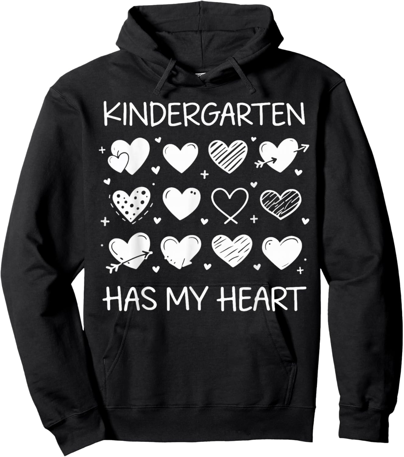 Kindergarten Has My Heart Valentine Teacher Bookworm Vintage Hoodie - Hoodie | Black