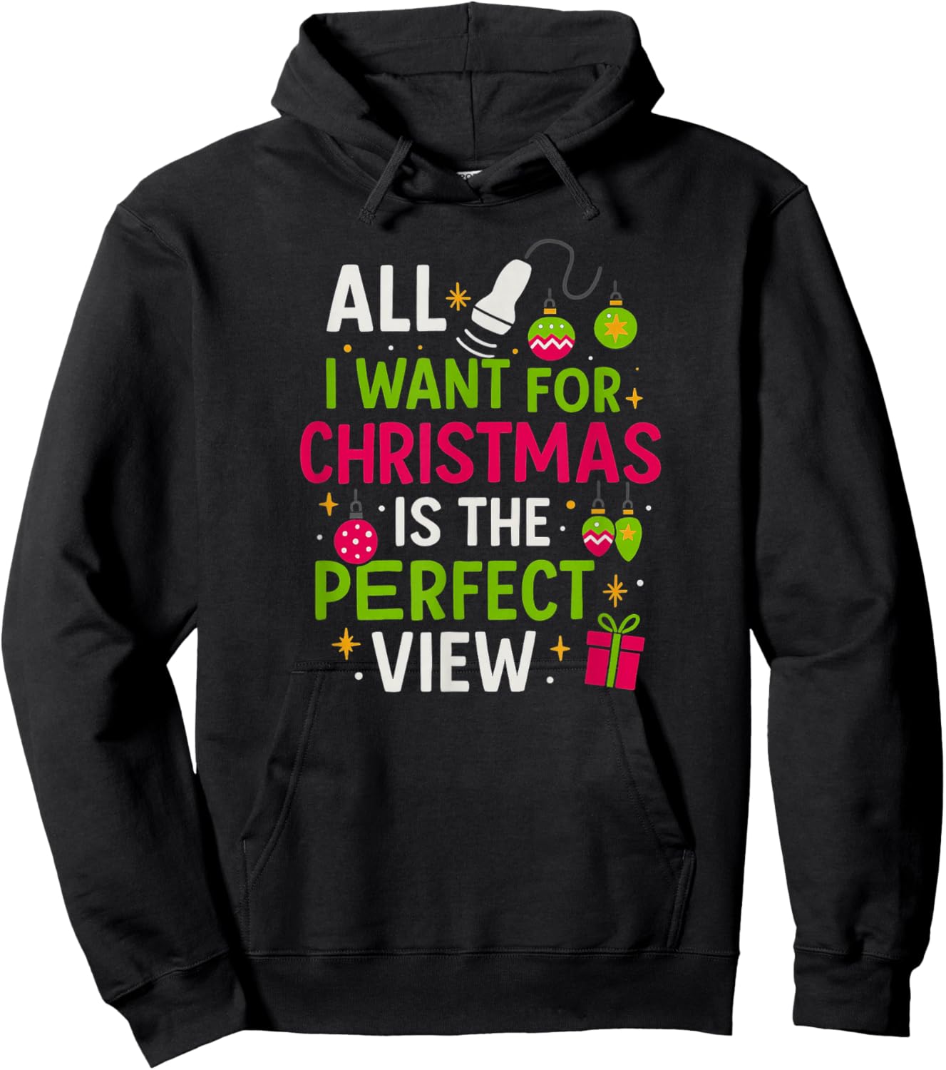 Funny Sonographer Christmas - Holiday Ultrasound Tech Hoodie - Hoodie | Black