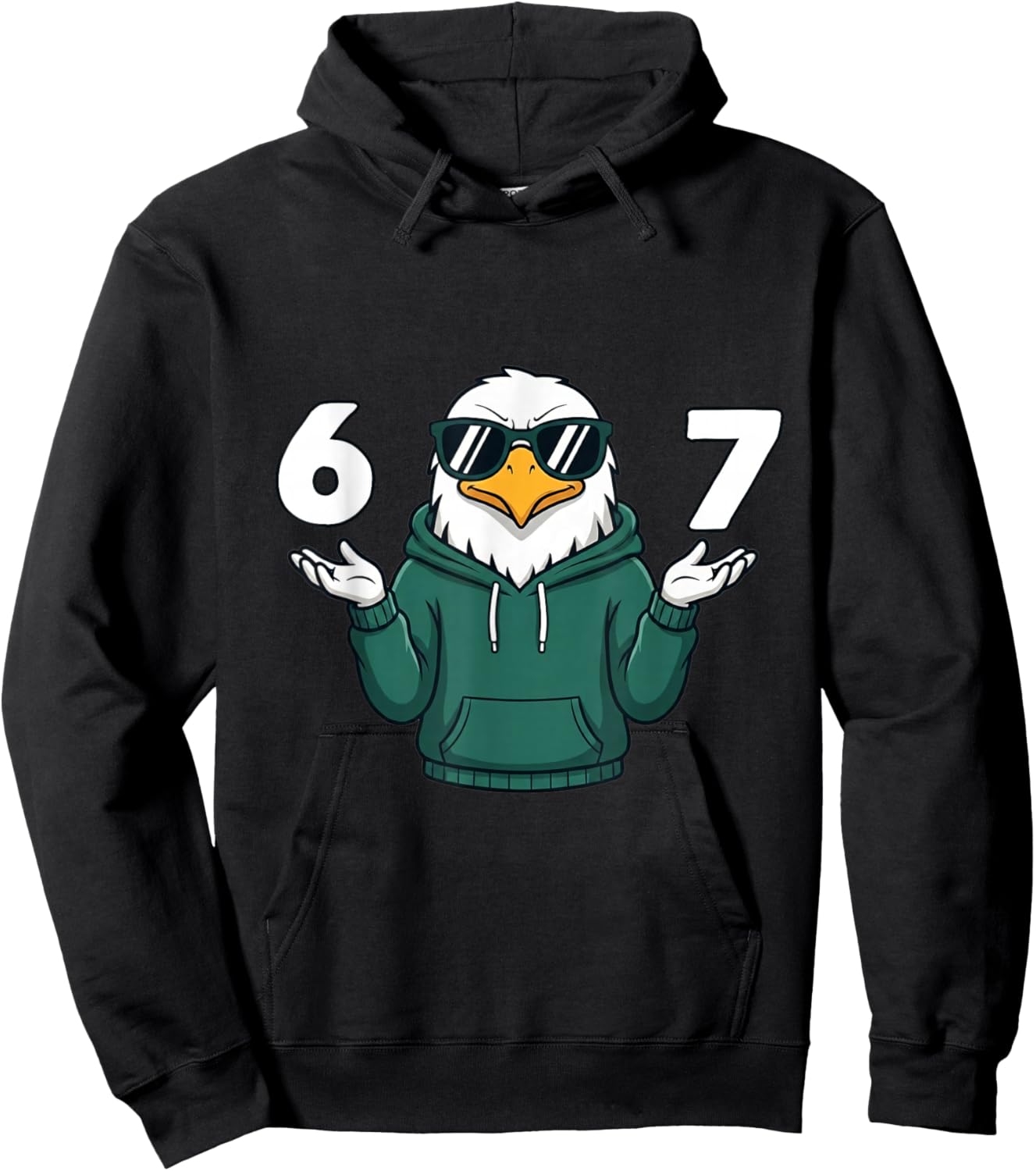 Eagle Cool 67 Meme Six Seven Funny Kids Humor 6-7 Joke Hoodie - Hoodie | Black