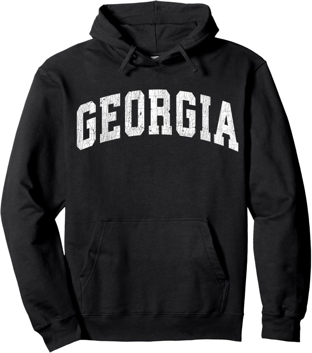 Georgia GA Vintage Athletic Sports Design Red Text Hoodie - Hoodie | Black