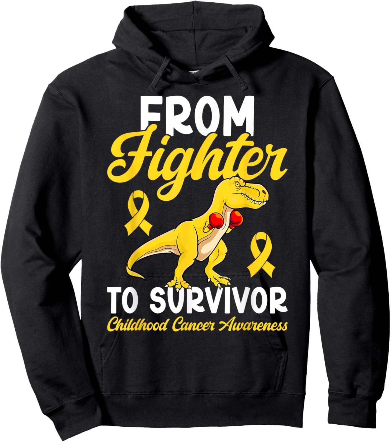 Proud Childhood Cancer Survivor Childhood Cancer Awareness Hoodie - Hoodie | Black