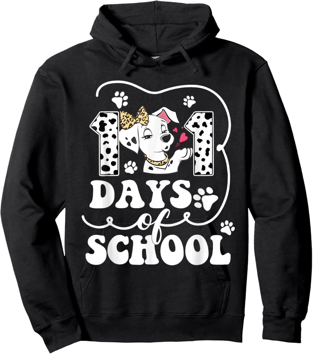 Happy 101 Days School Cute Dog 100 Days Smarter Student Kids Hoodie - Hoodie | Black