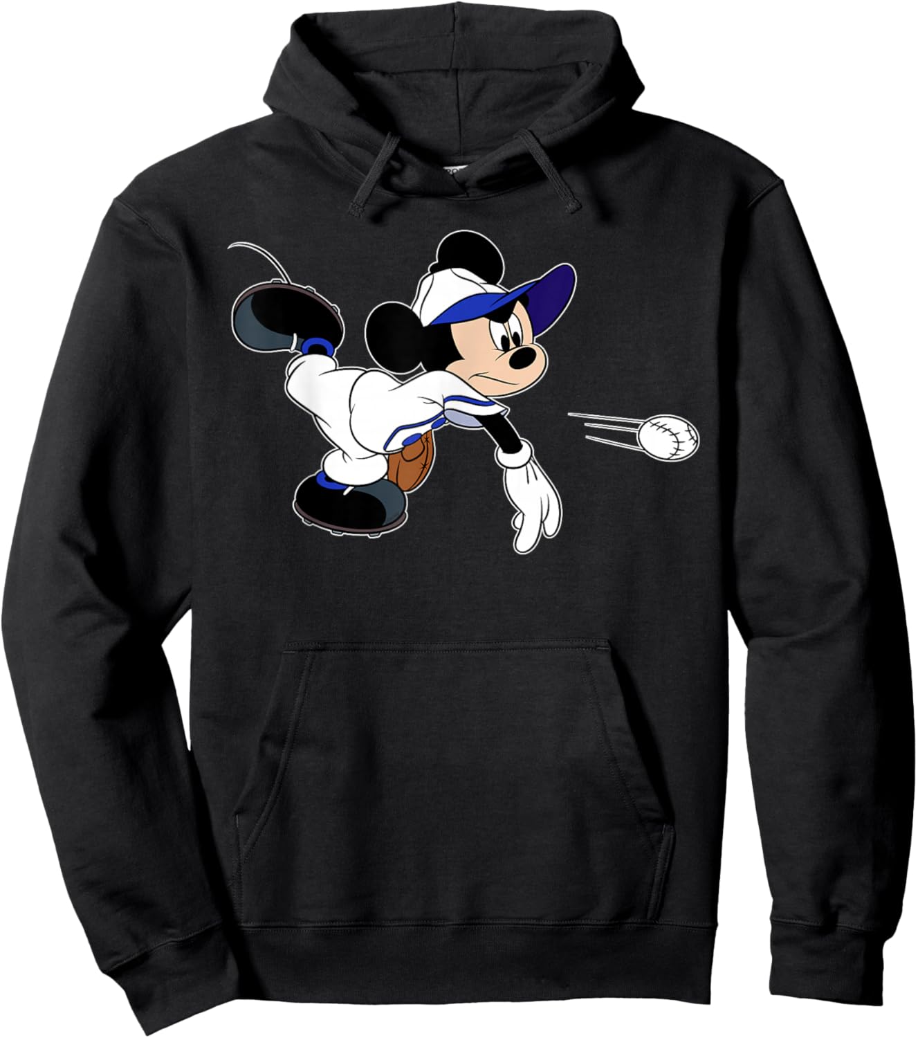 Disney Sports Mickey Mouse Baseball Team Player Hoodie - Hoodie | Black