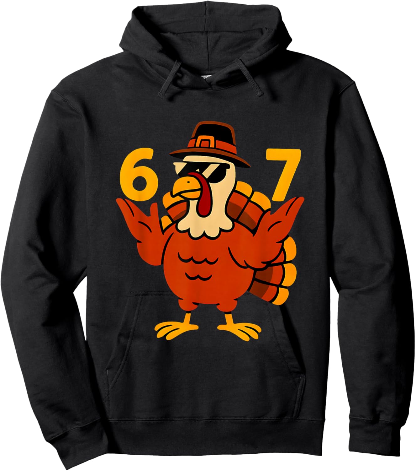 67 Meme Thanksgiving Turkey Hands 6-7 Brainrot Six Seven Hoodie - Hoodie | Black