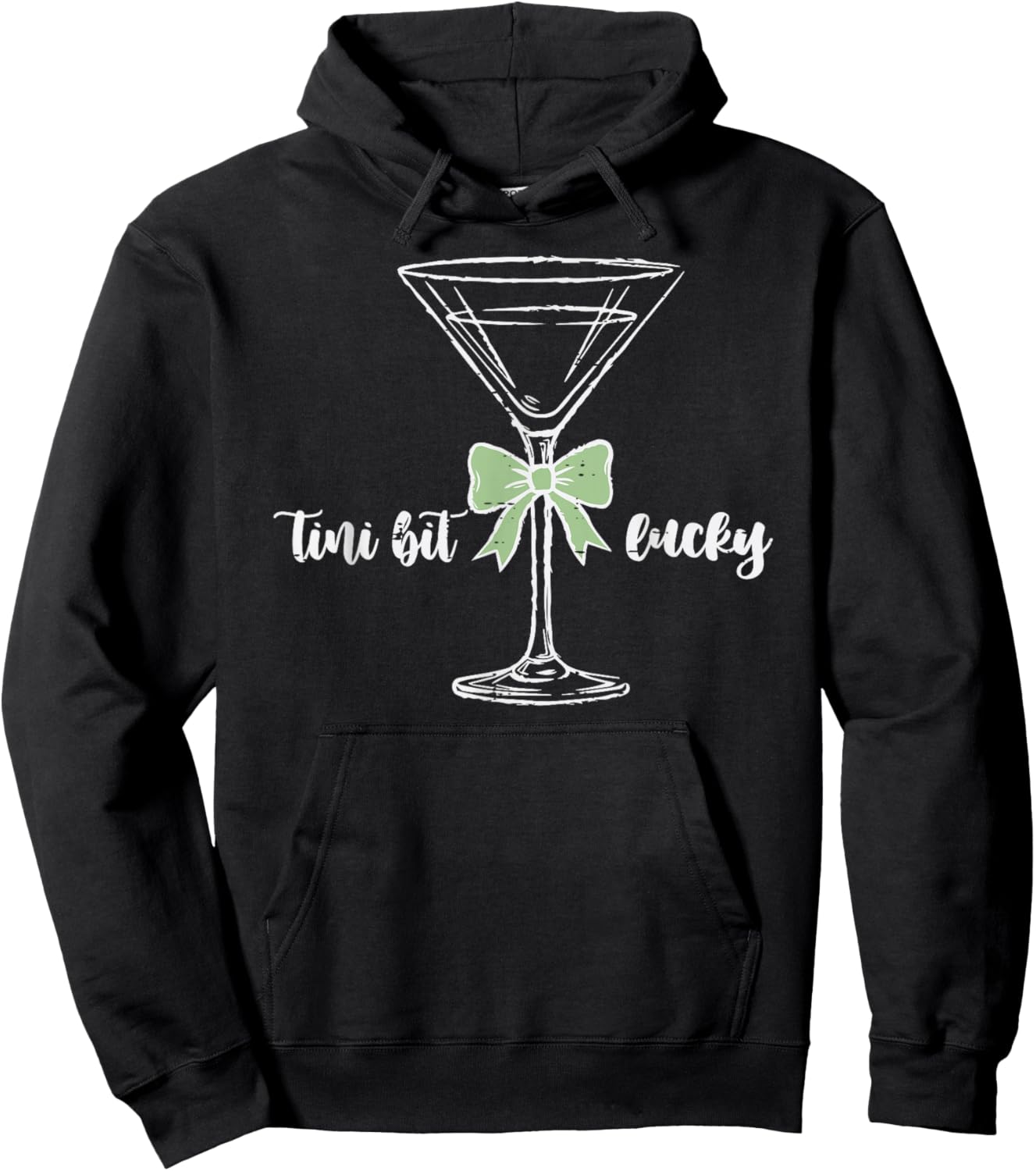 St Patricks Day Glass Tini Bit Lucky Saint Paddys Women Men Hoodie - Hoodie | Black