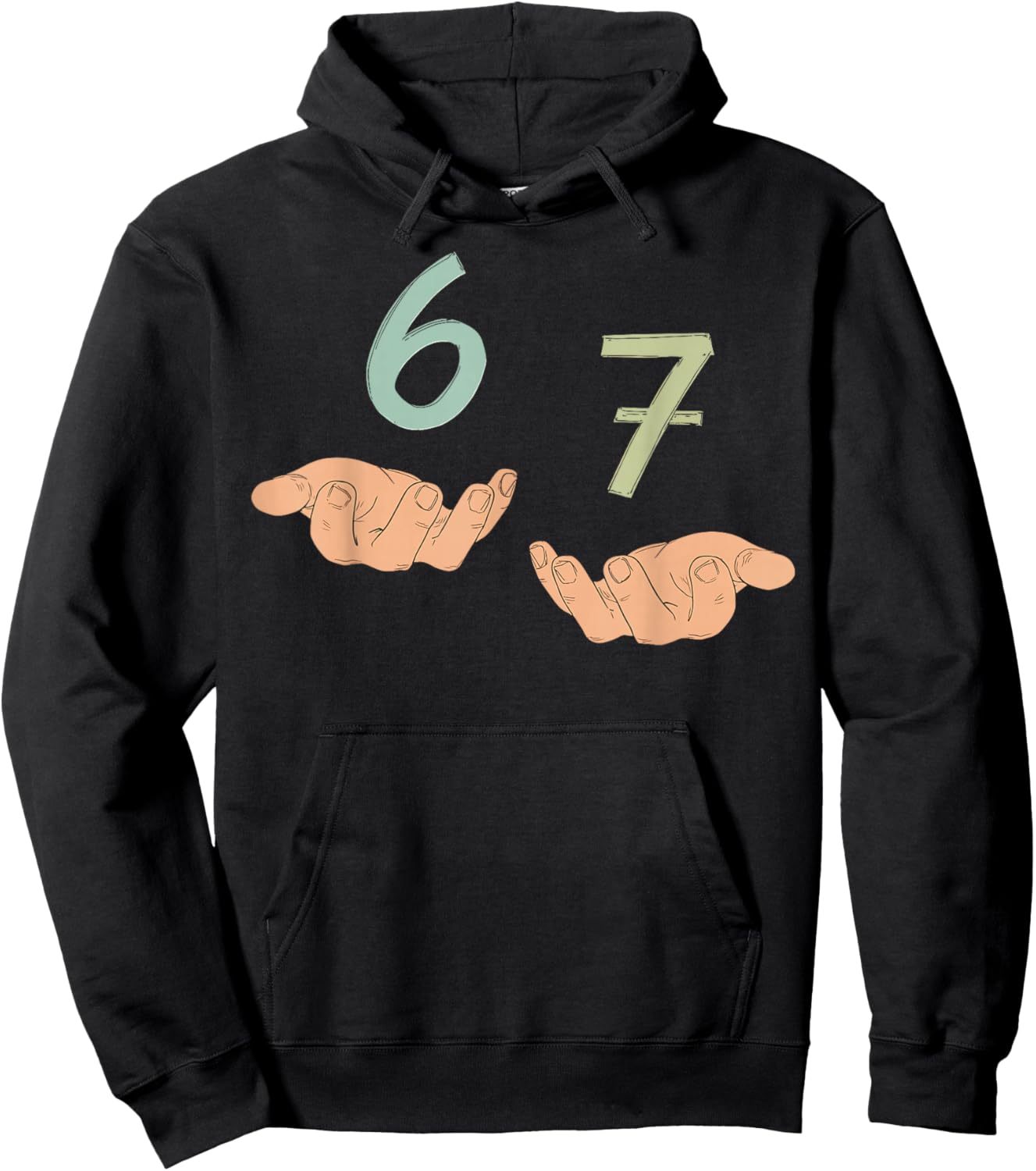 Funny Hands 67 Meme Six Seven Gen Alpha Slang Hoodie - Hoodie | Black